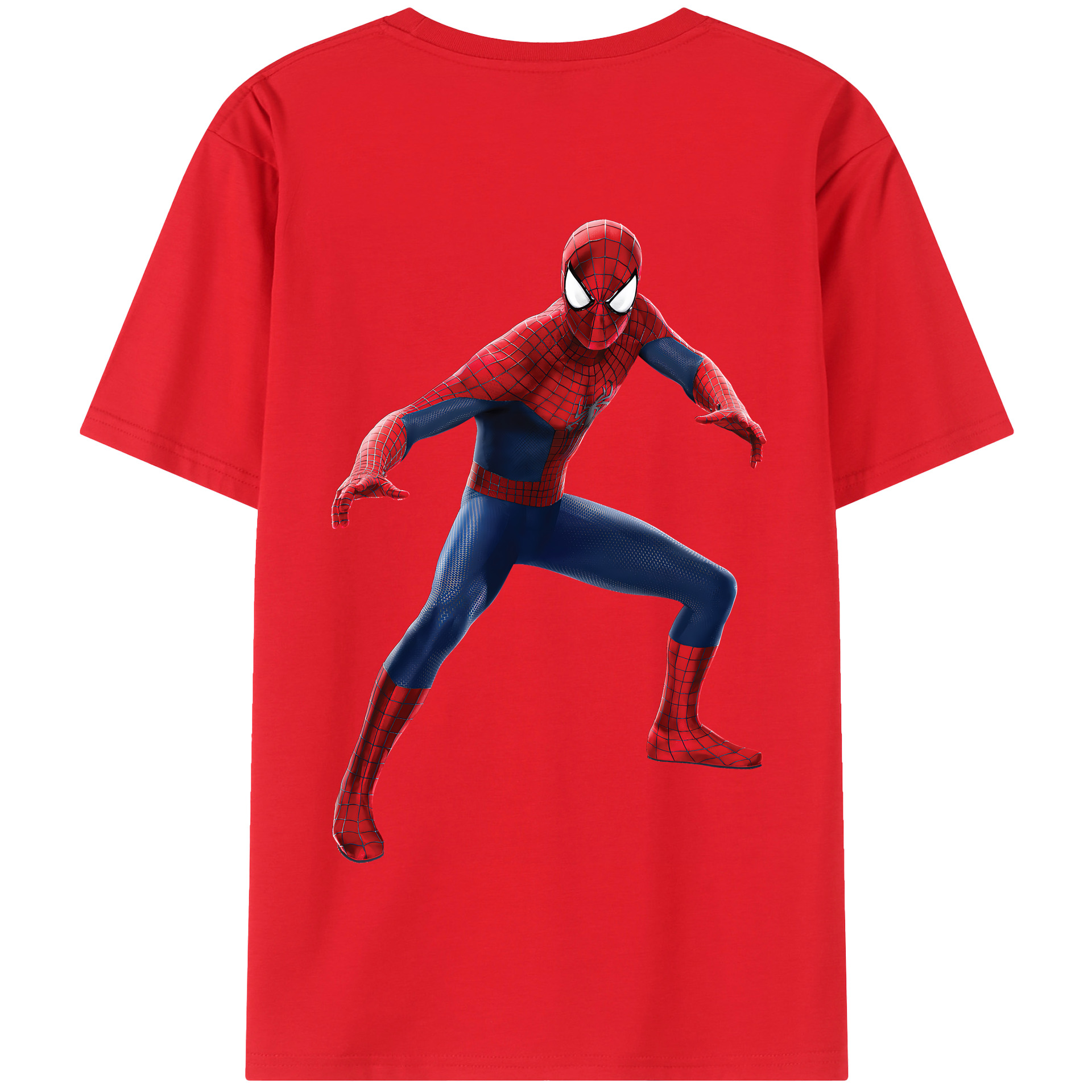 （画像用） Spider Man スパイダーマン 綿100％半袖Tシャツ（背面プリント）