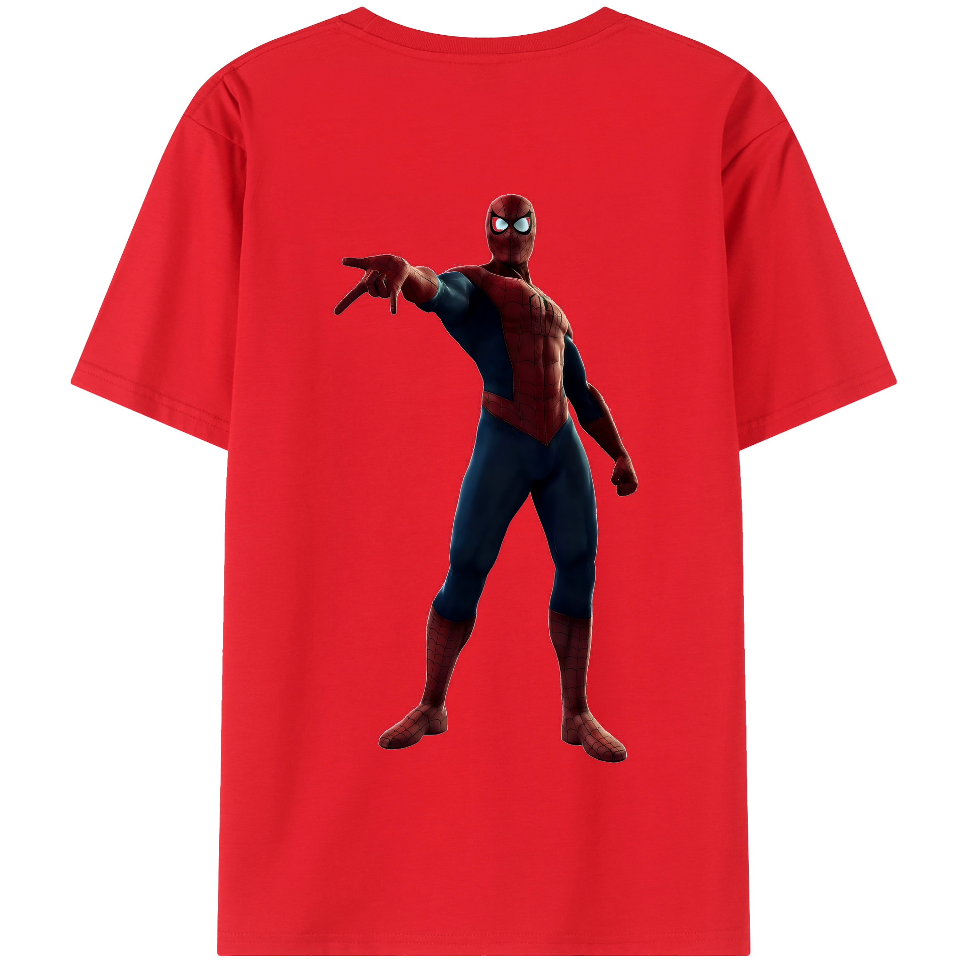 （画像用） Spider Man スパイダーマン 綿100％半袖Tシャツ（背面プリント）