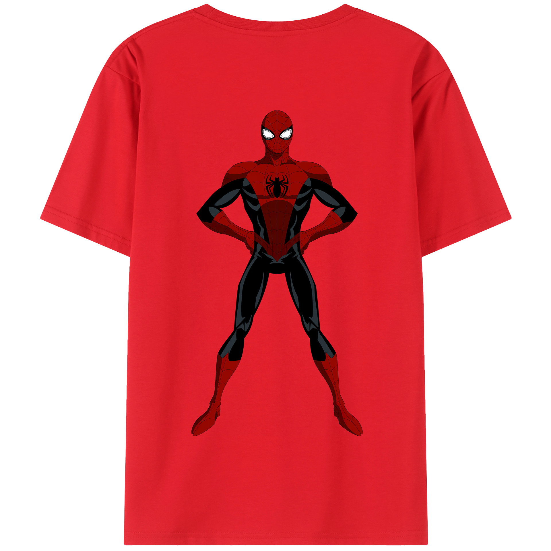 （画像用） Spider Man スパイダーマン 綿100％半袖Tシャツ（背面プリント）
