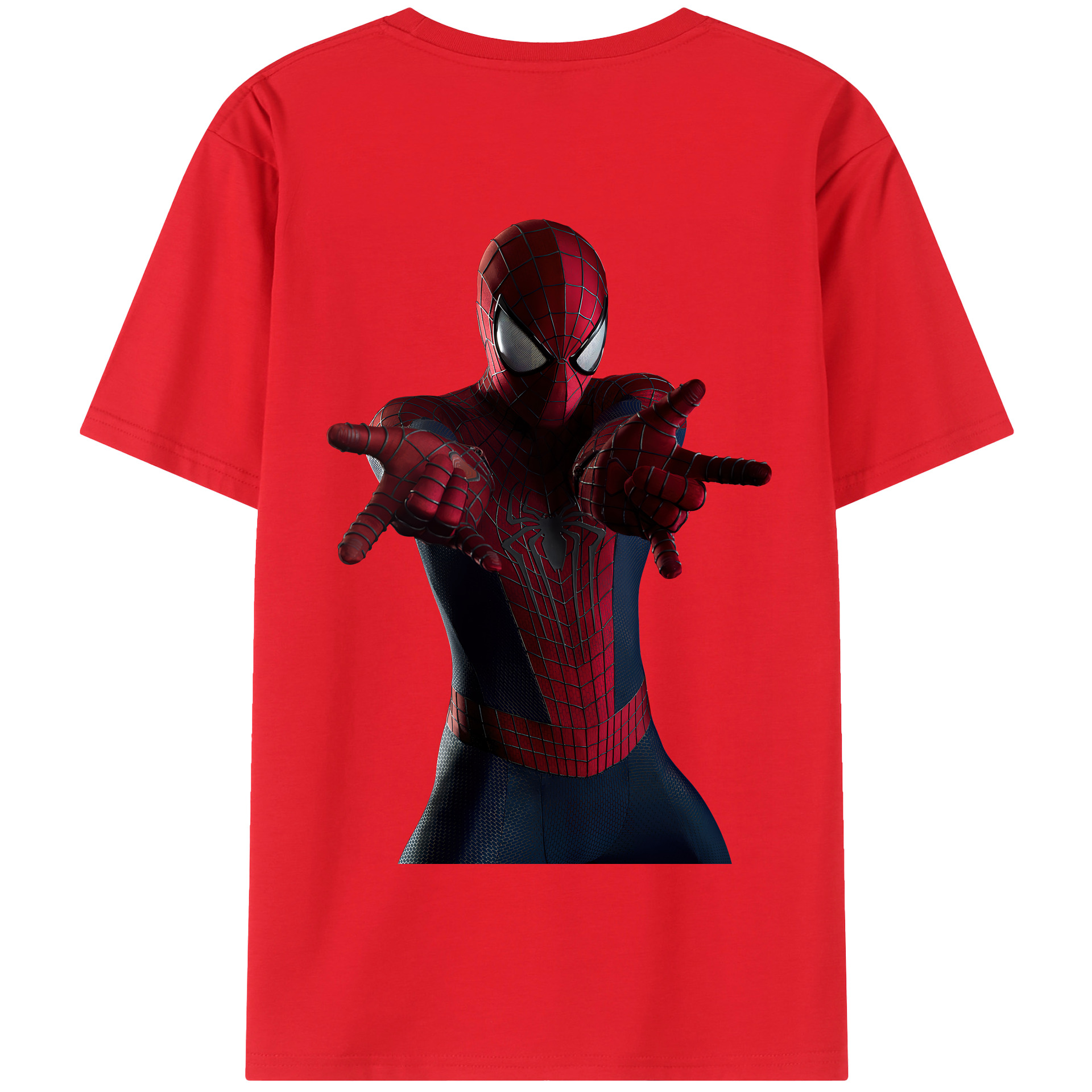 （画像用） Spider Man スパイダーマン 綿100％半袖Tシャツ（背面プリント）