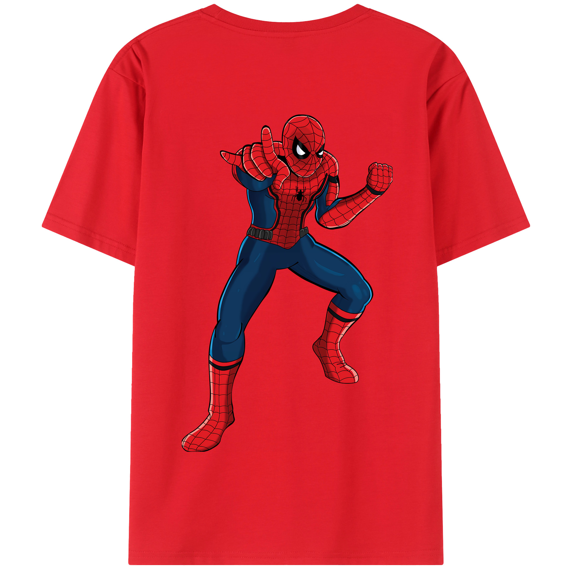 （画像用） Spider Man スパイダーマン 綿100％半袖Tシャツ（背面プリント）