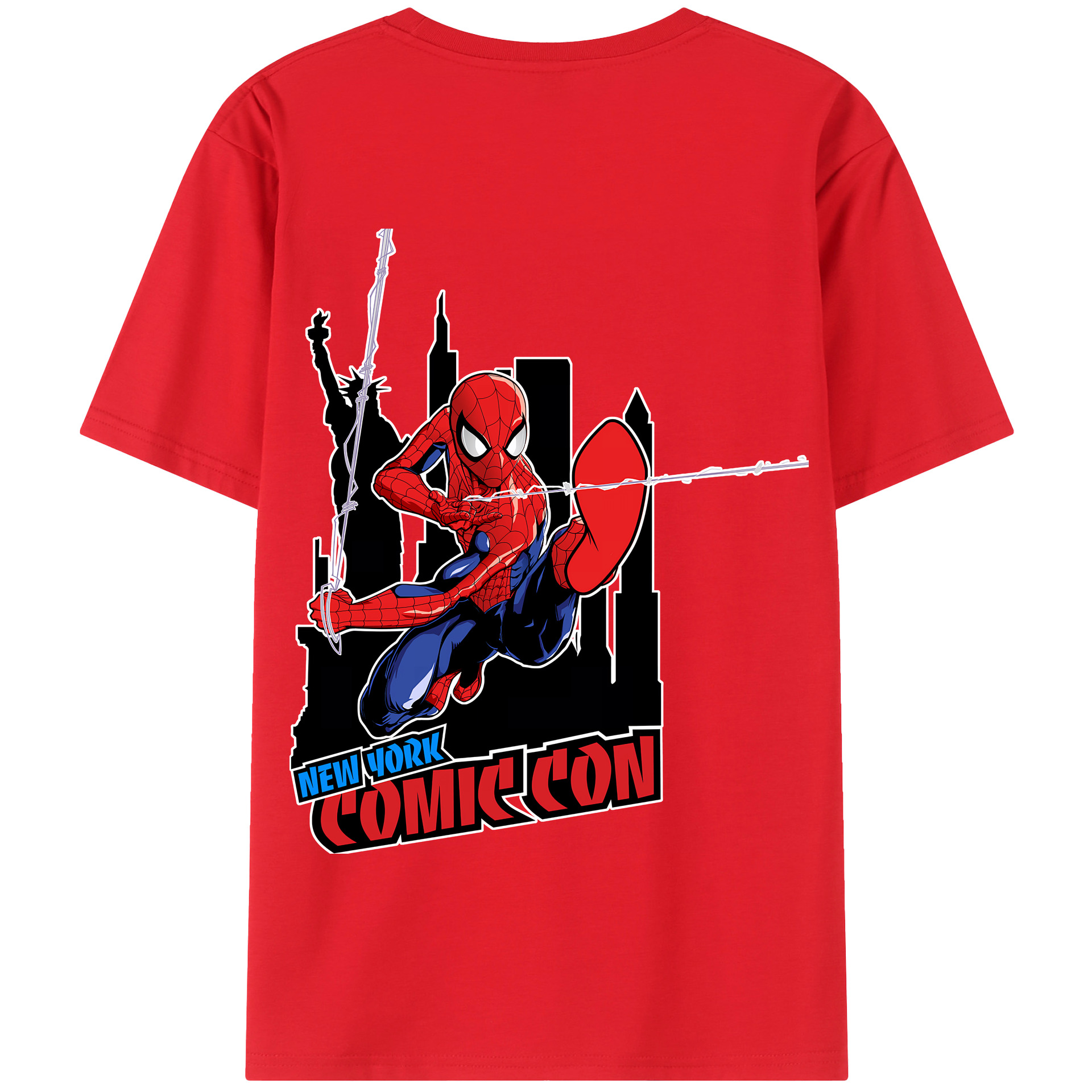 Spider Man スパイダーマン 綿100％半袖Tシャツ（背面プリント）
