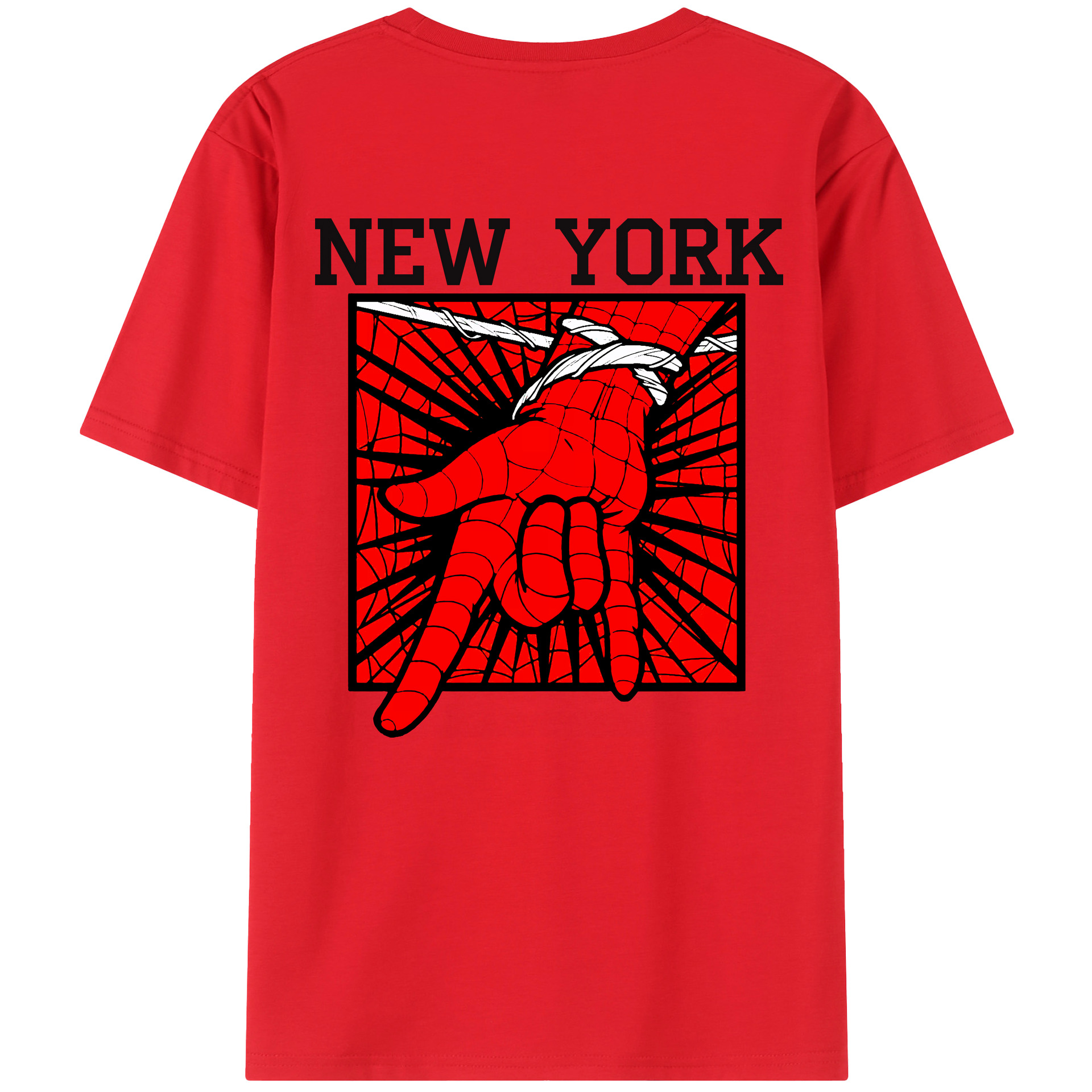 （画像用） Spider Man スパイダーマン 綿100％半袖Tシャツ（背面プリント）