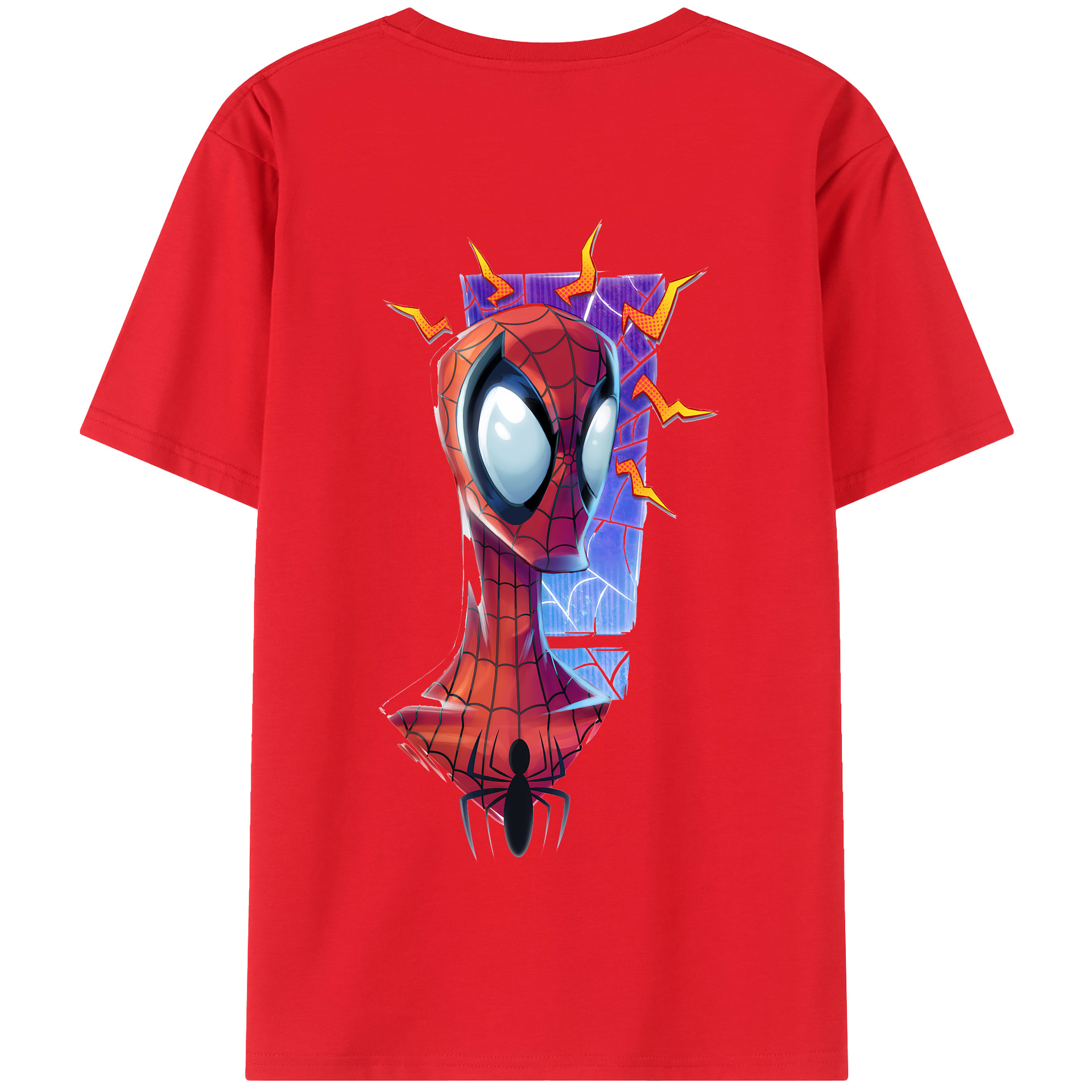 （画像用） Spider Man スパイダーマン 綿100％半袖Tシャツ（背面プリント）