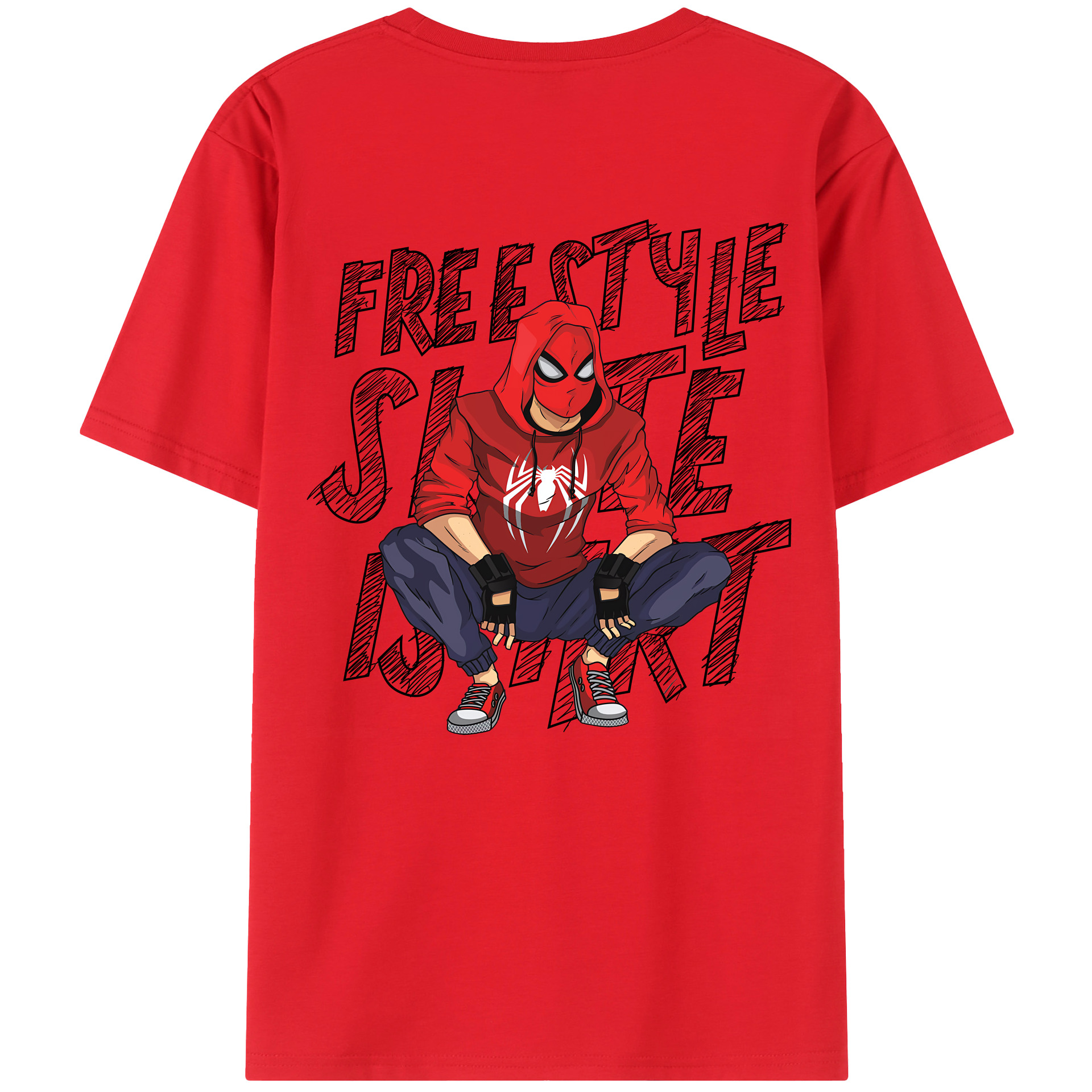 （画像用） Spider Man スパイダーマン 綿100％半袖Tシャツ（背面プリント）