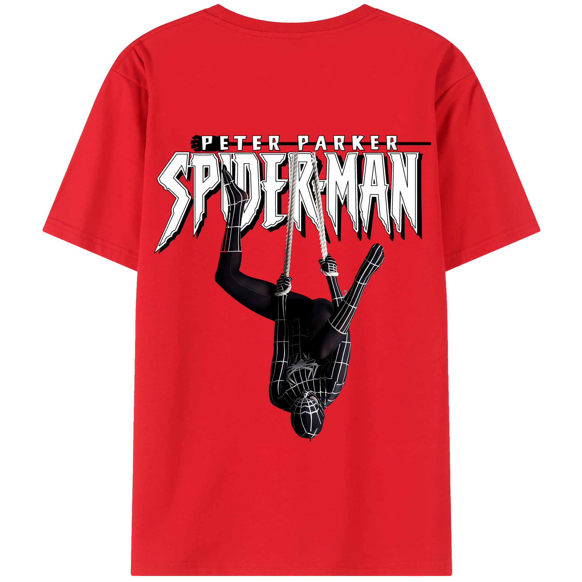 （画像用） Spider Man スパイダーマン 綿100％半袖Tシャツ（背面プリント）