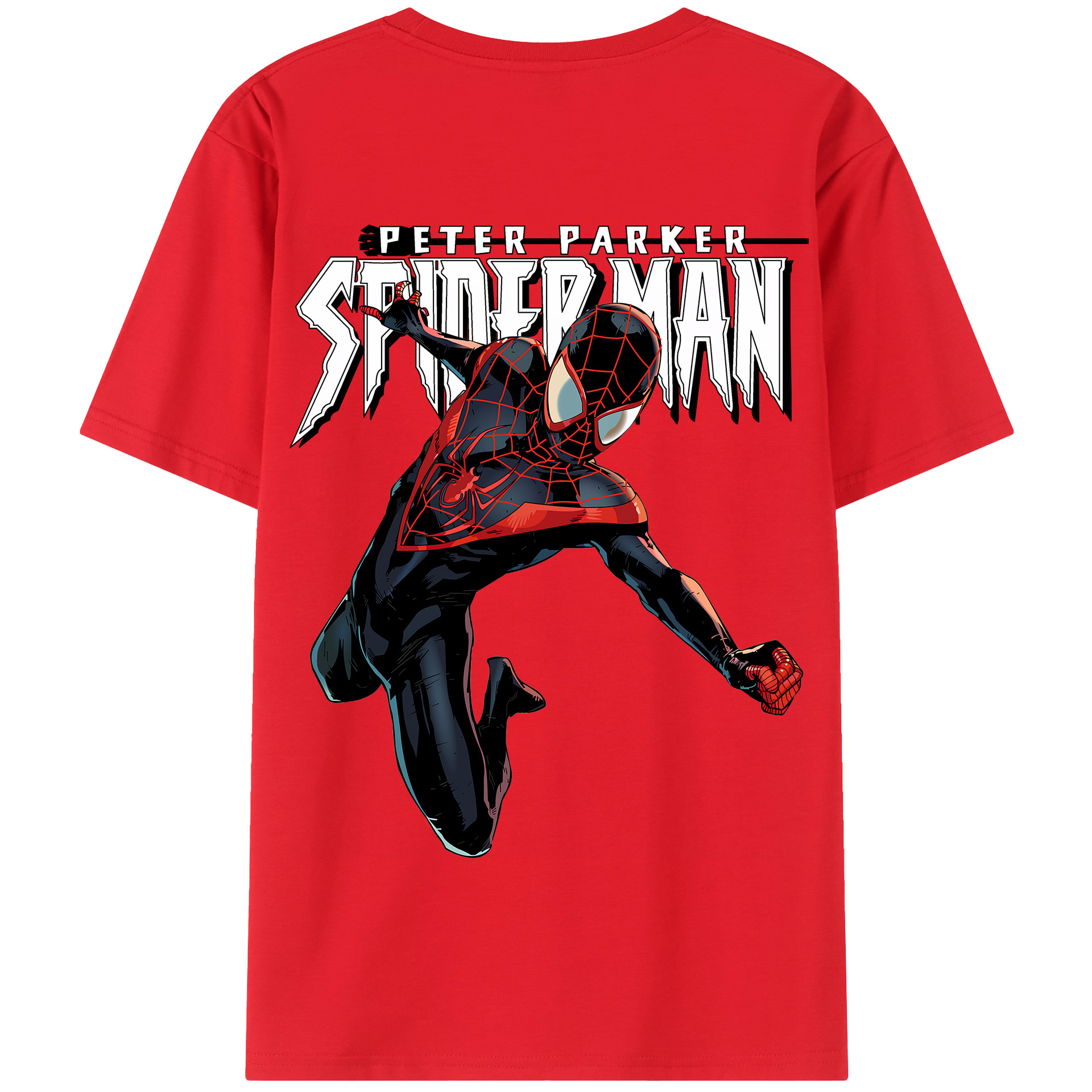 （画像用） Spider Man スパイダーマン 綿100％半袖Tシャツ（背面プリント）