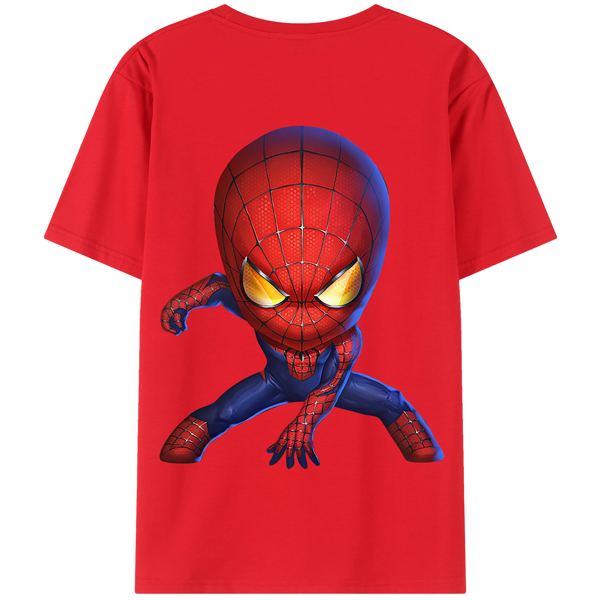 （画像用） Spider Man スパイダーマン 綿100％半袖Tシャツ（背面プリント）