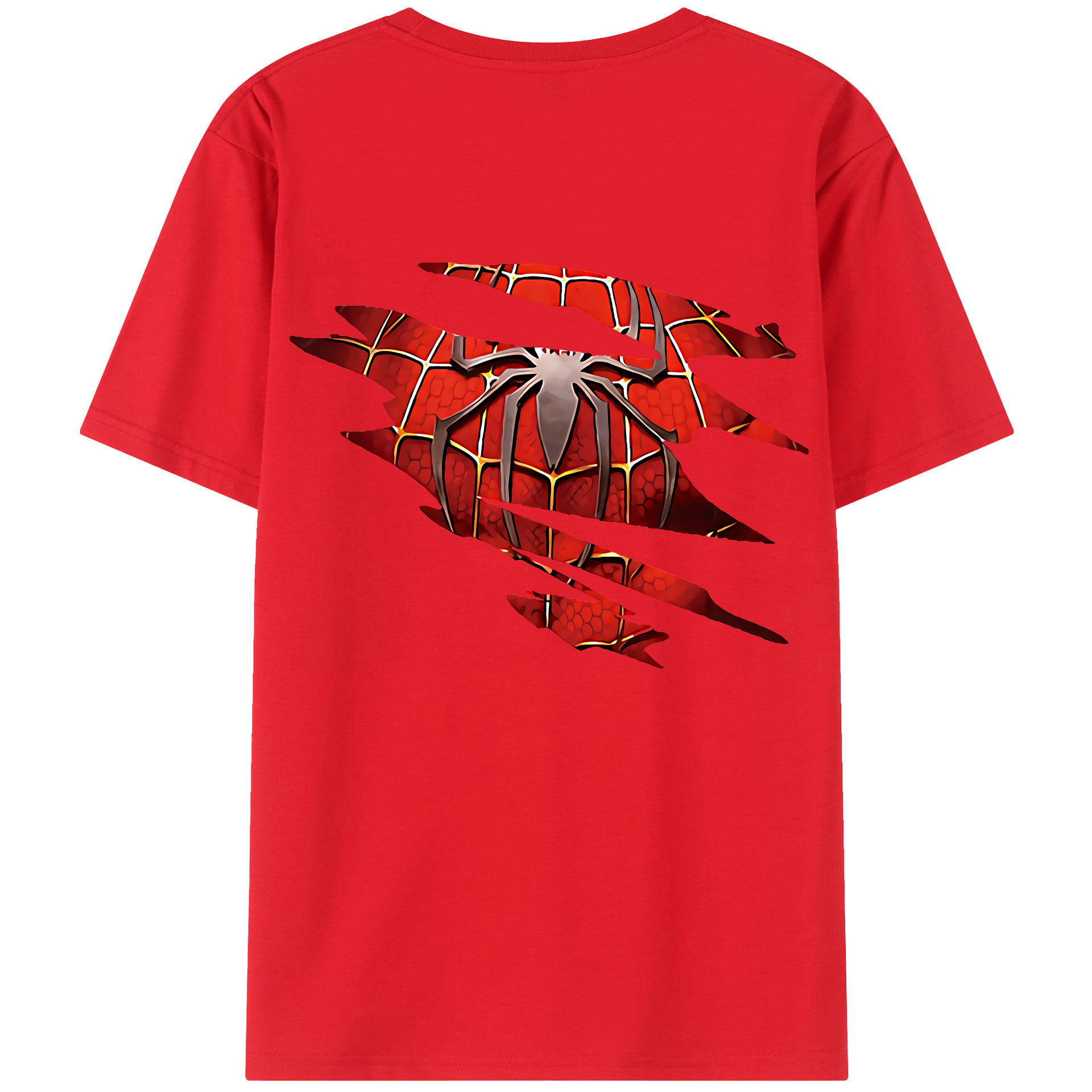 （画像用） Spider Man スパイダーマン 綿100％半袖Tシャツ（背面プリント）