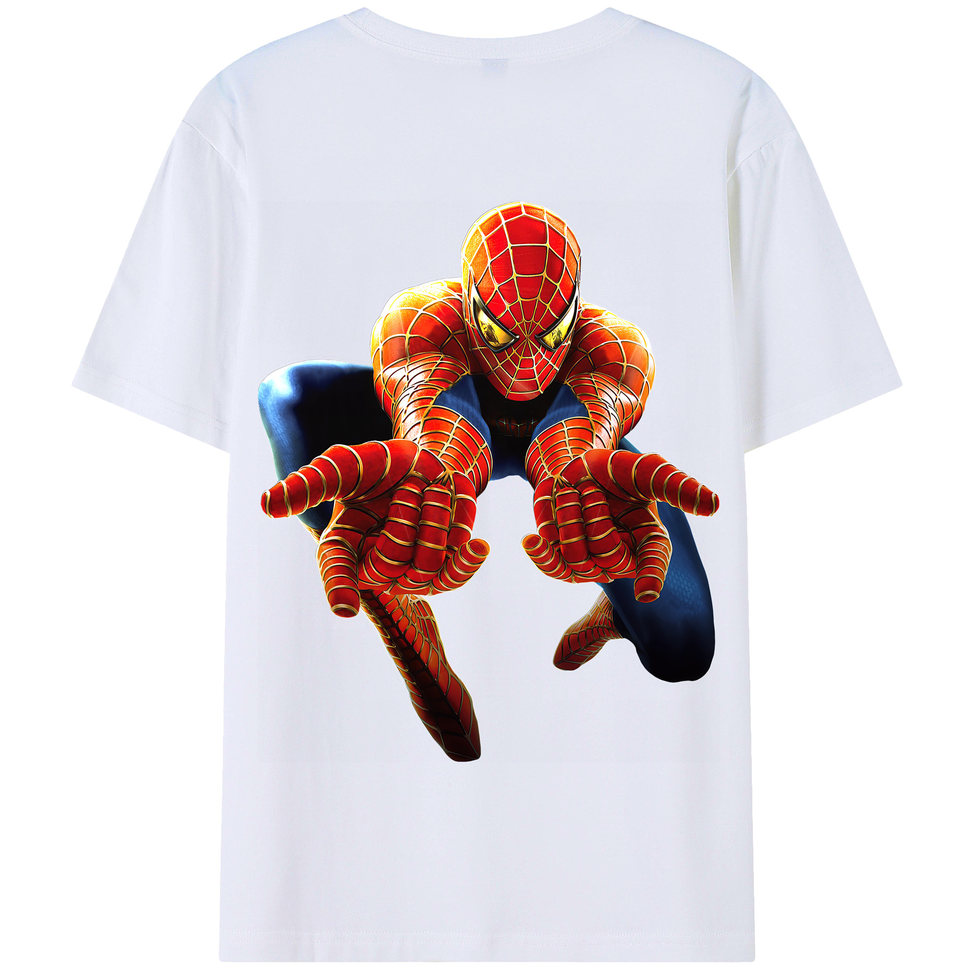 （画像用） Spider Man スパイダーマン 綿100％半袖Tシャツ（背面プリント）