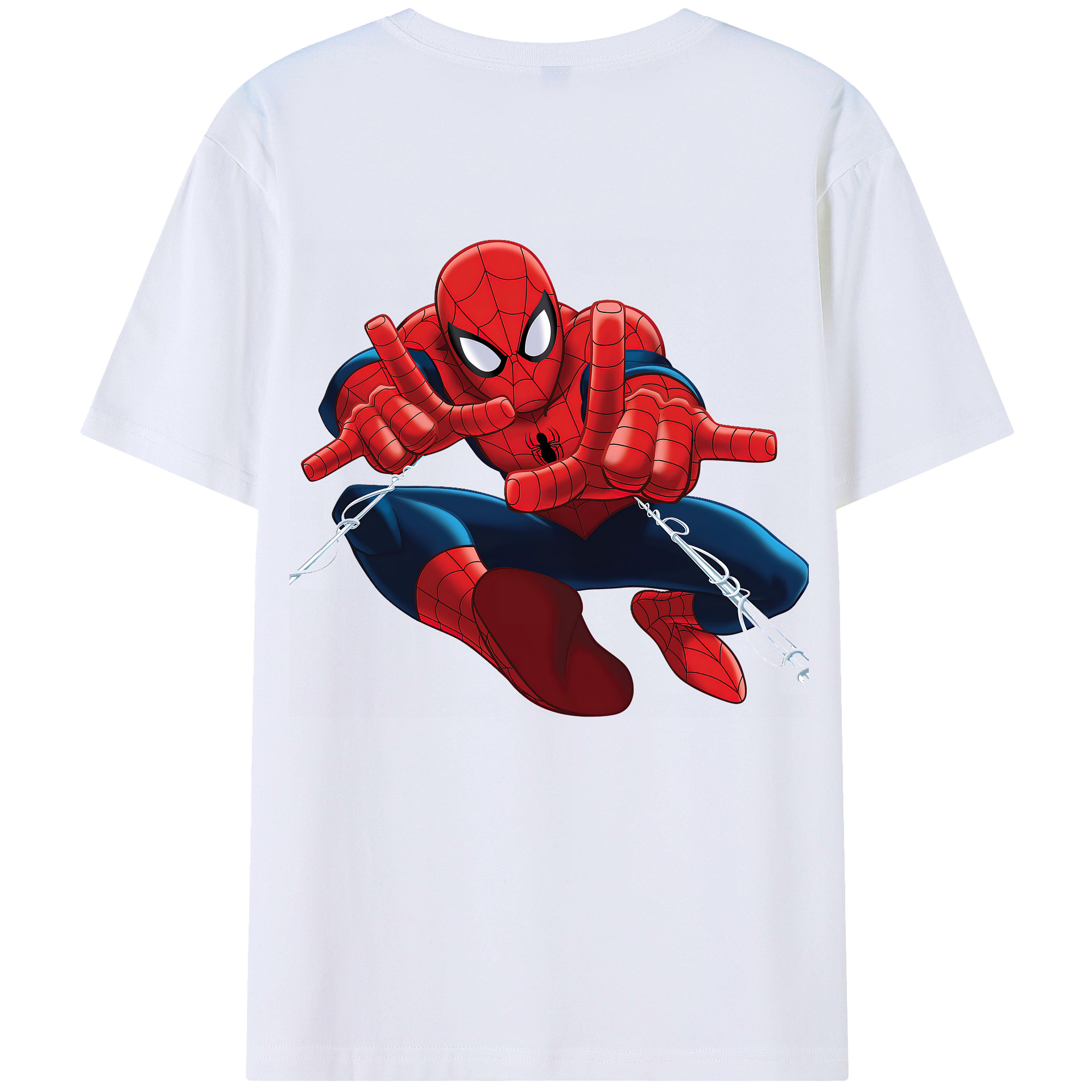 （画像用） Spider Man スパイダーマン 綿100％半袖Tシャツ（背面プリント）