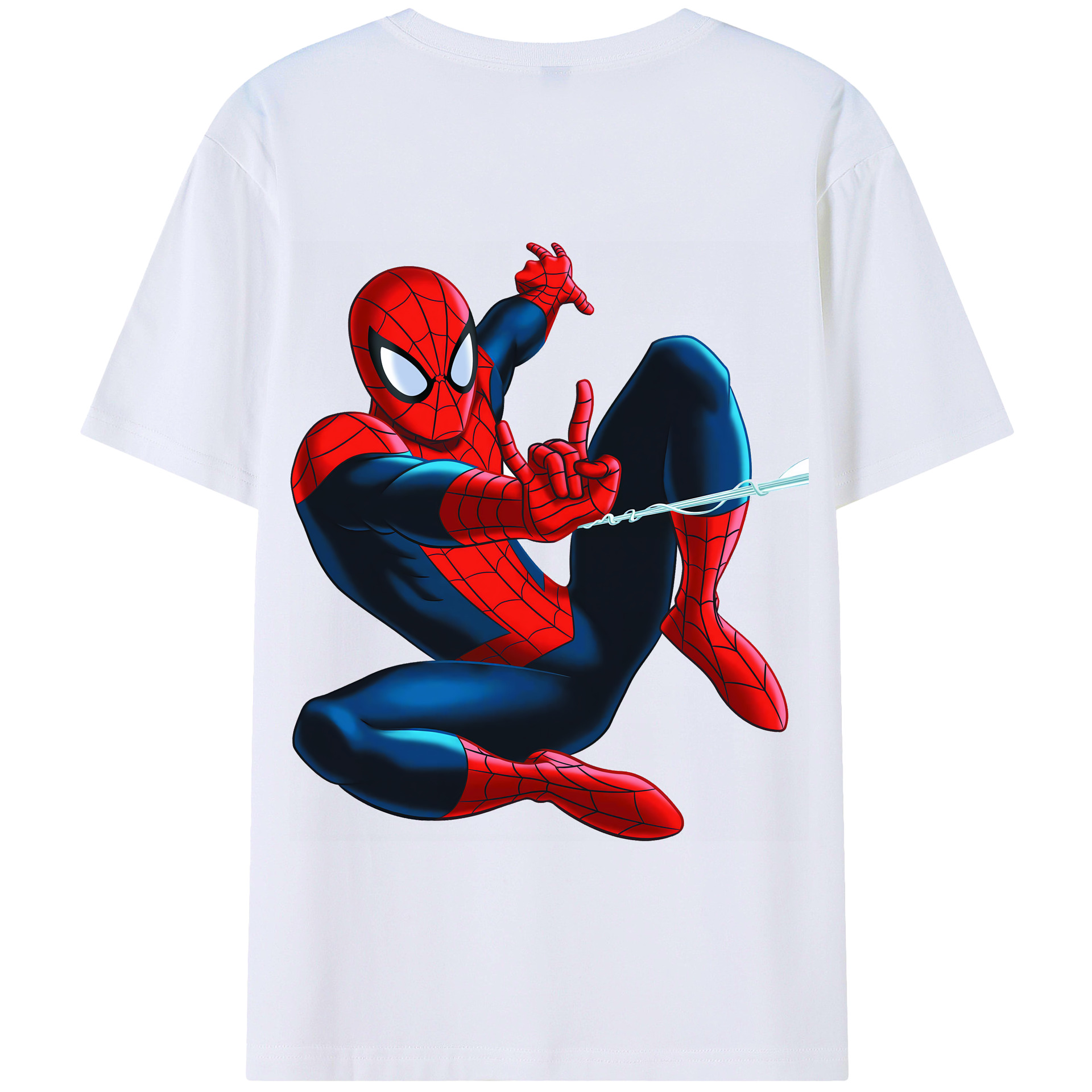 （画像用） Spider Man スパイダーマン 綿100％半袖Tシャツ（背面プリント）