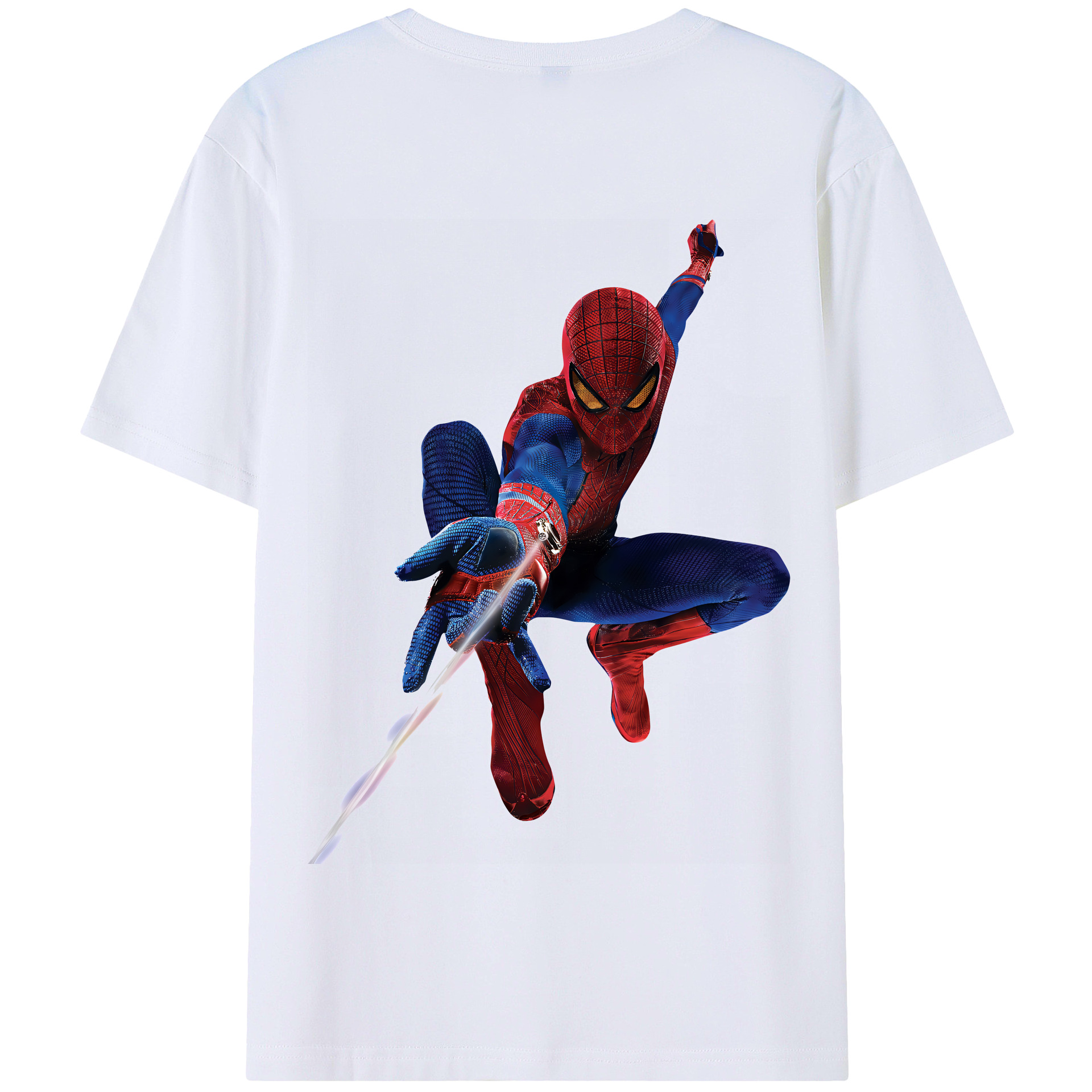 （画像用） Spider Man スパイダーマン 綿100％半袖Tシャツ（背面プリント）