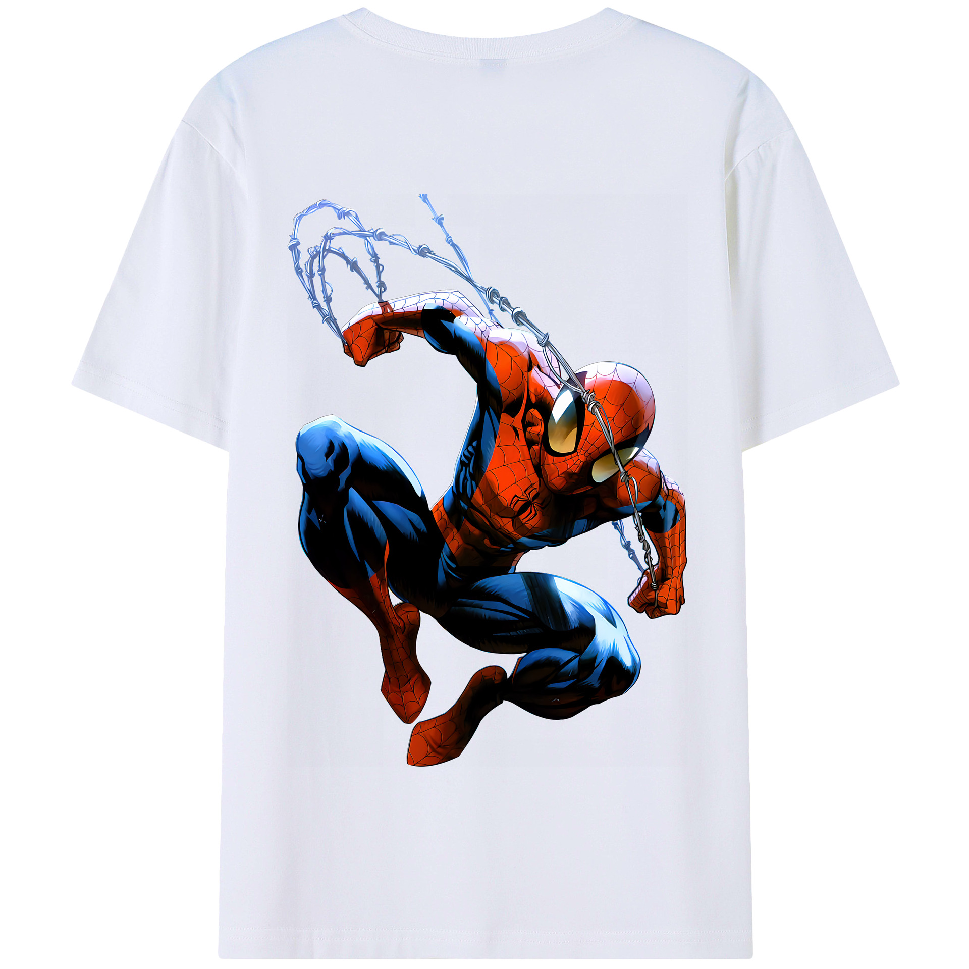 （画像用） Spider Man スパイダーマン 綿100％半袖Tシャツ（背面プリント）