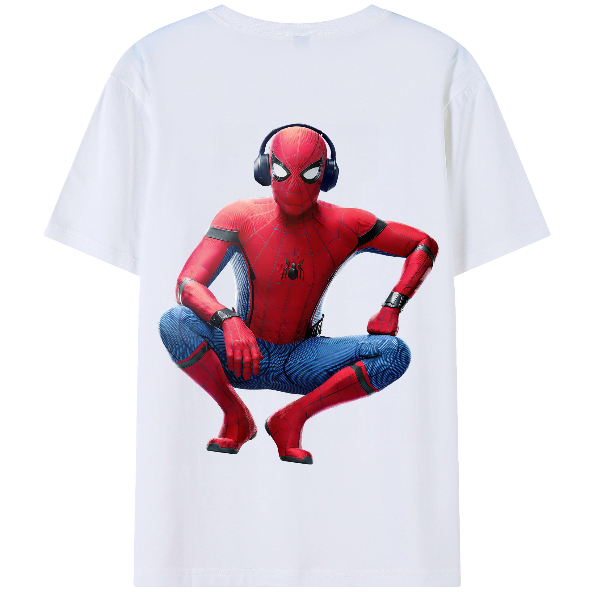 （画像用） Spider Man スパイダーマン 綿100％半袖Tシャツ（背面プリント）