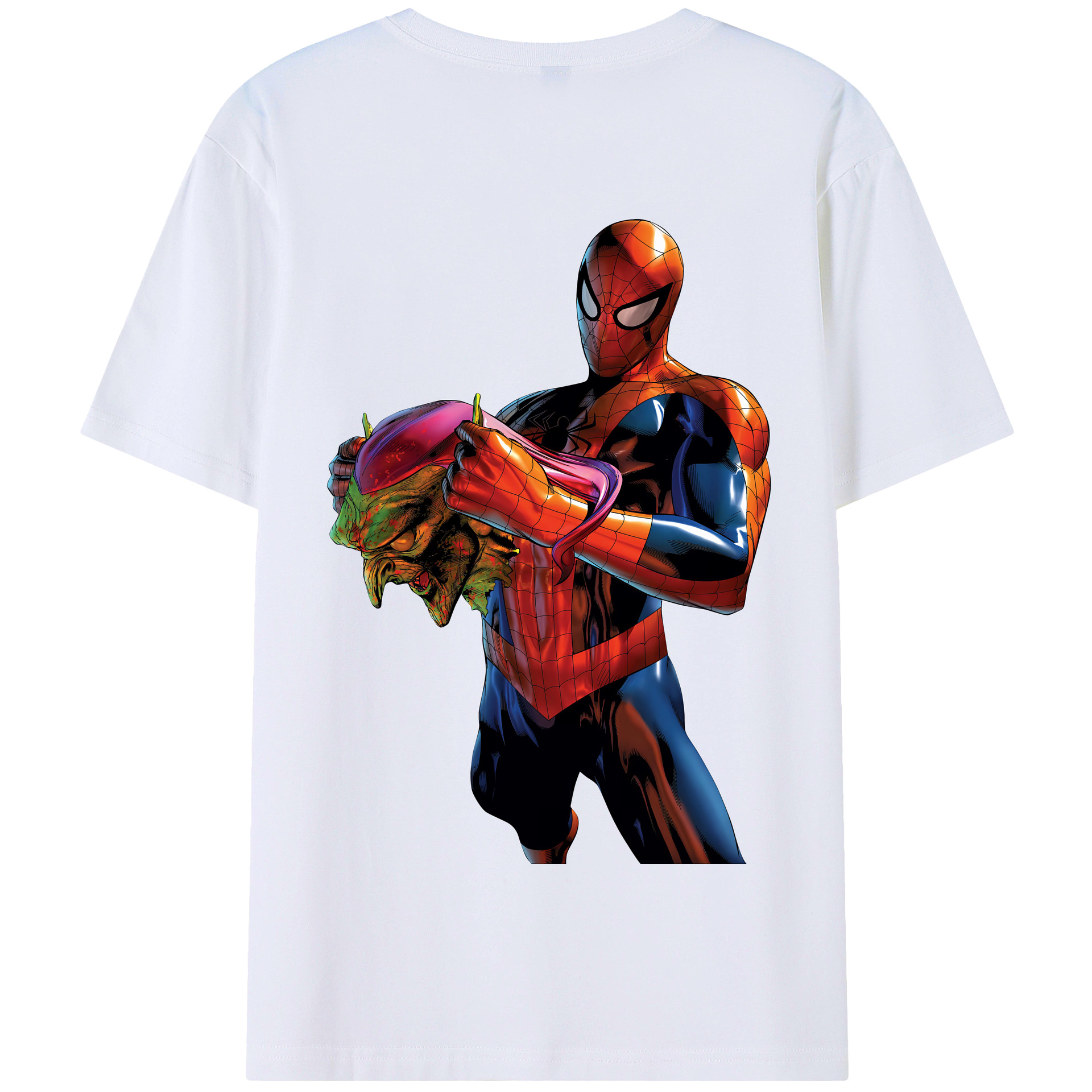 （画像用） Spider Man スパイダーマン 綿100％半袖Tシャツ（背面プリント）