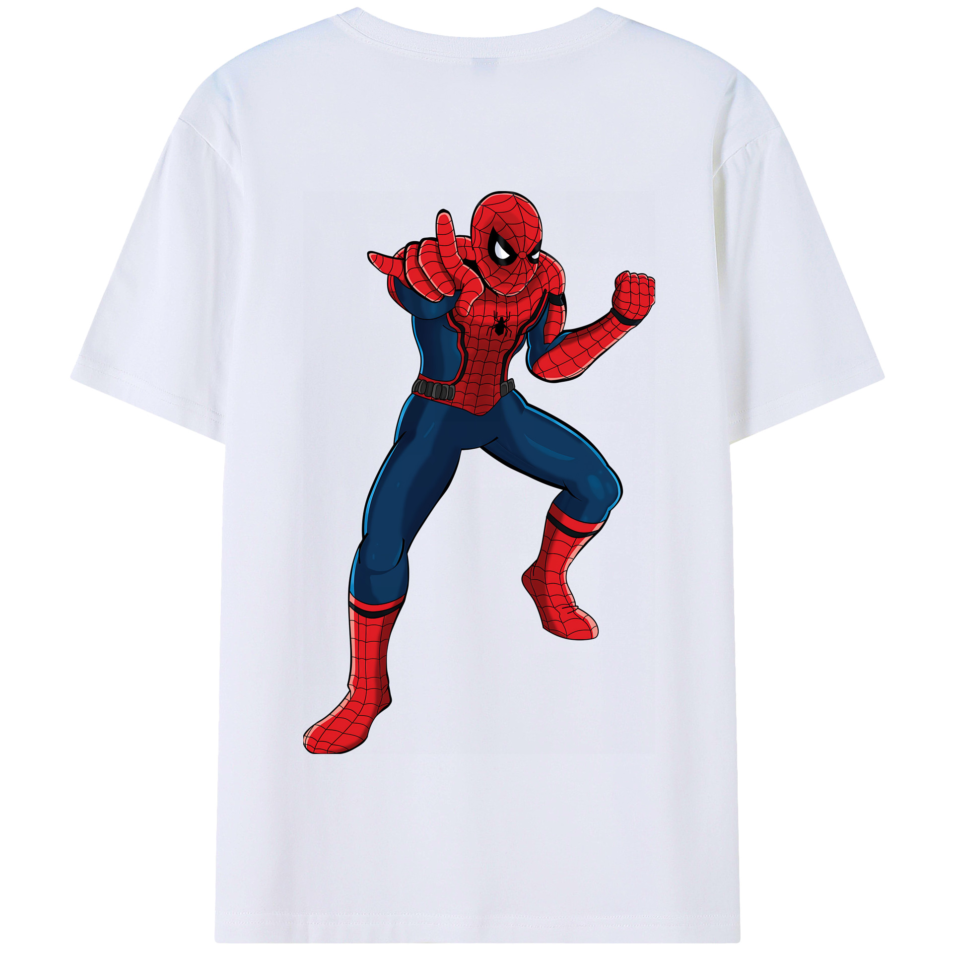 （画像用） Spider Man スパイダーマン 綿100％半袖Tシャツ（背面プリント）