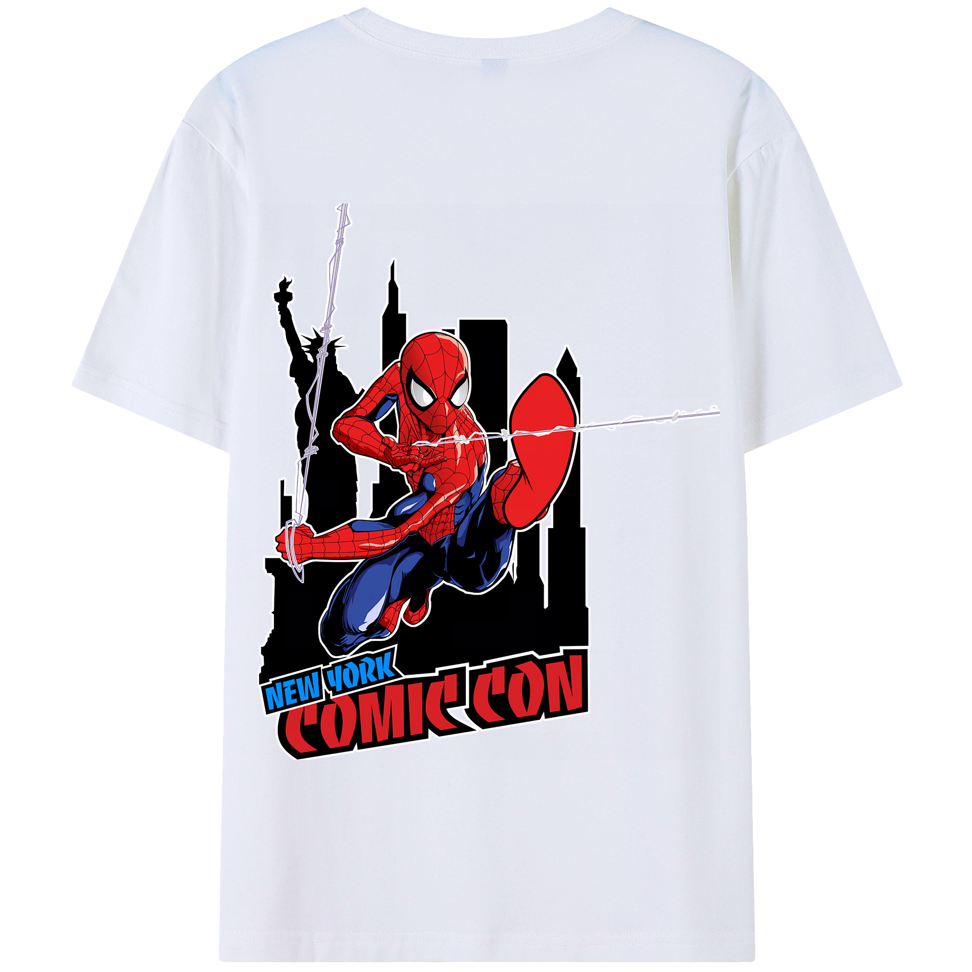 （画像用） Spider Man スパイダーマン 綿100％半袖Tシャツ（背面プリント）