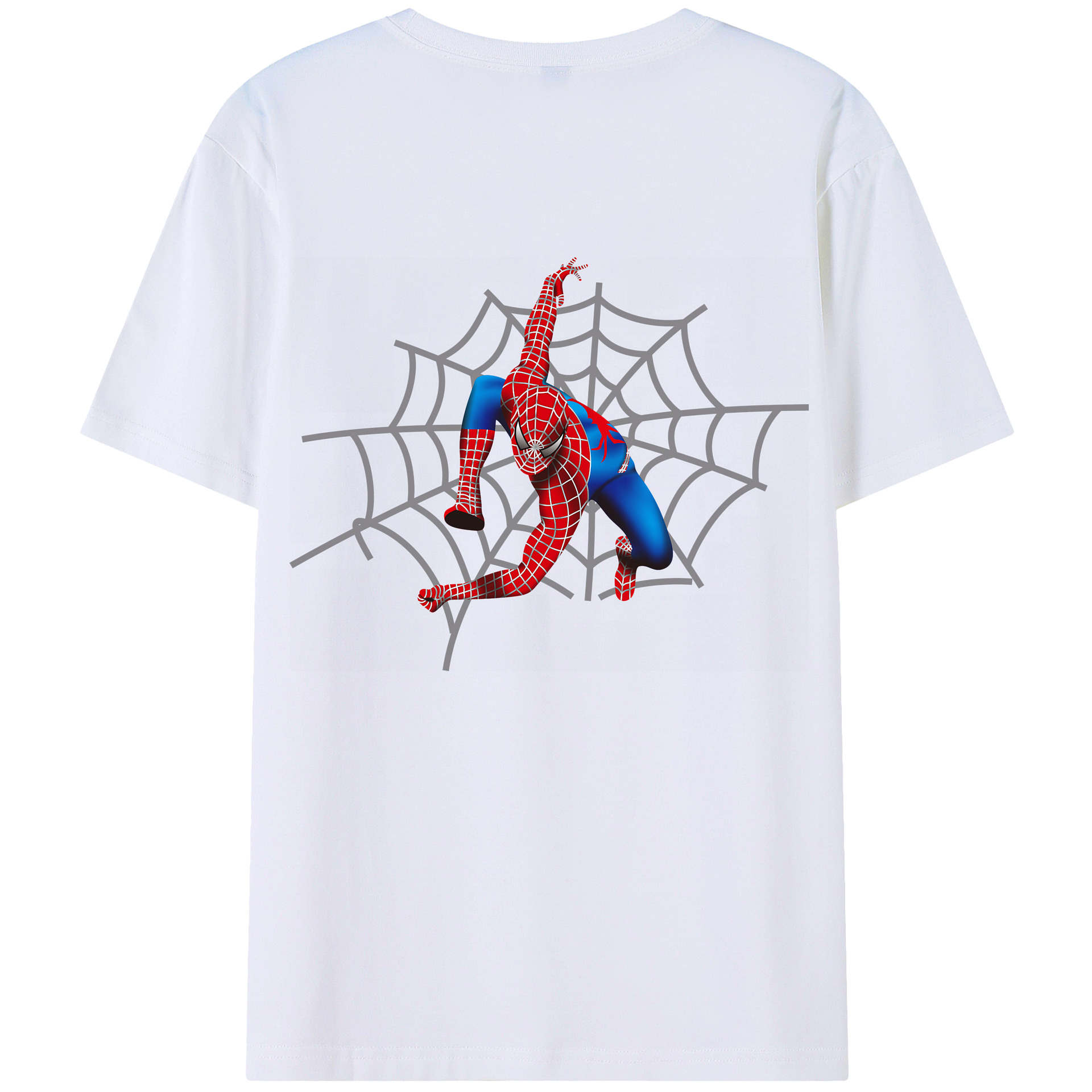 （画像用） Spider Man スパイダーマン 綿100％半袖Tシャツ（背面プリント）