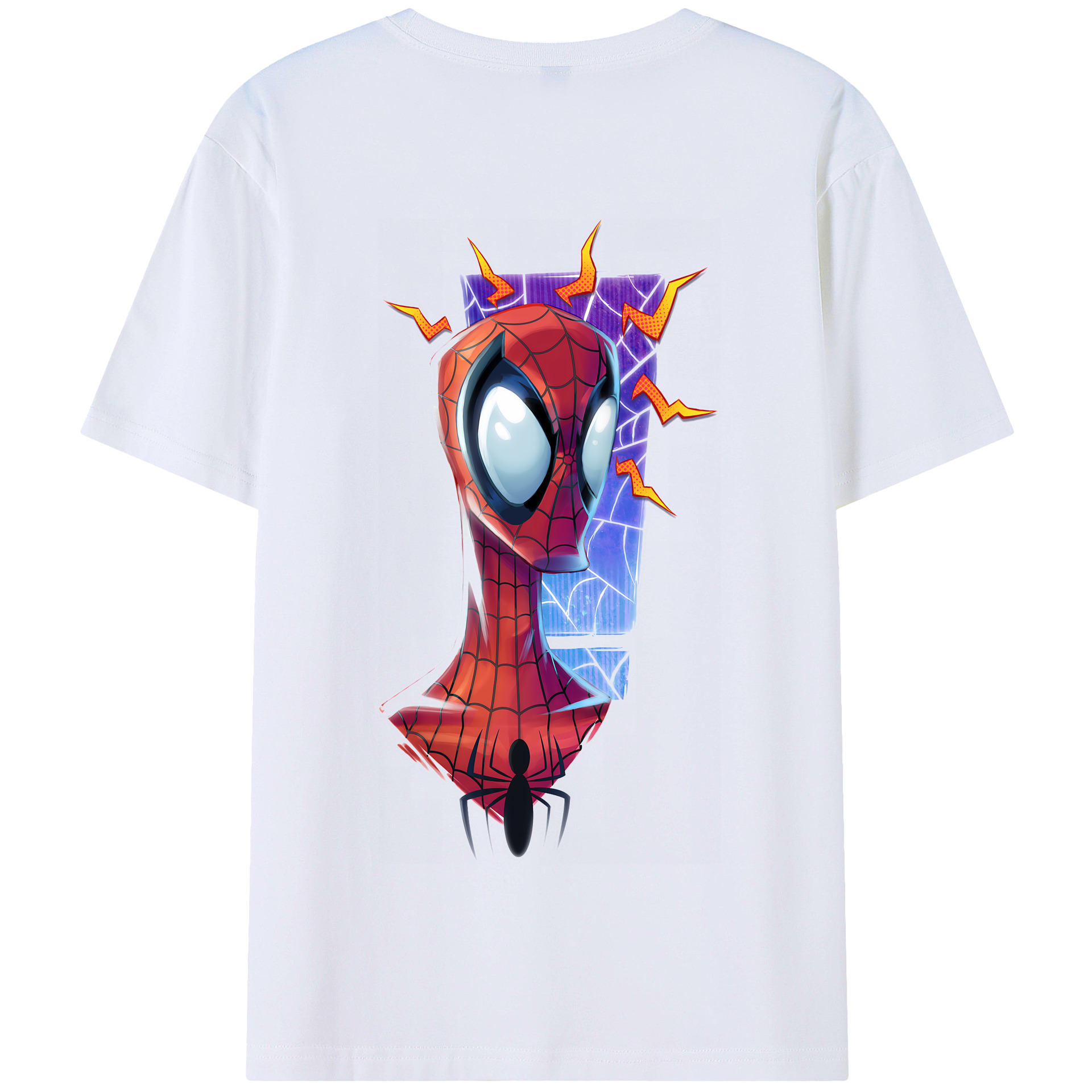（画像用） Spider Man スパイダーマン 綿100％半袖Tシャツ（背面プリント）