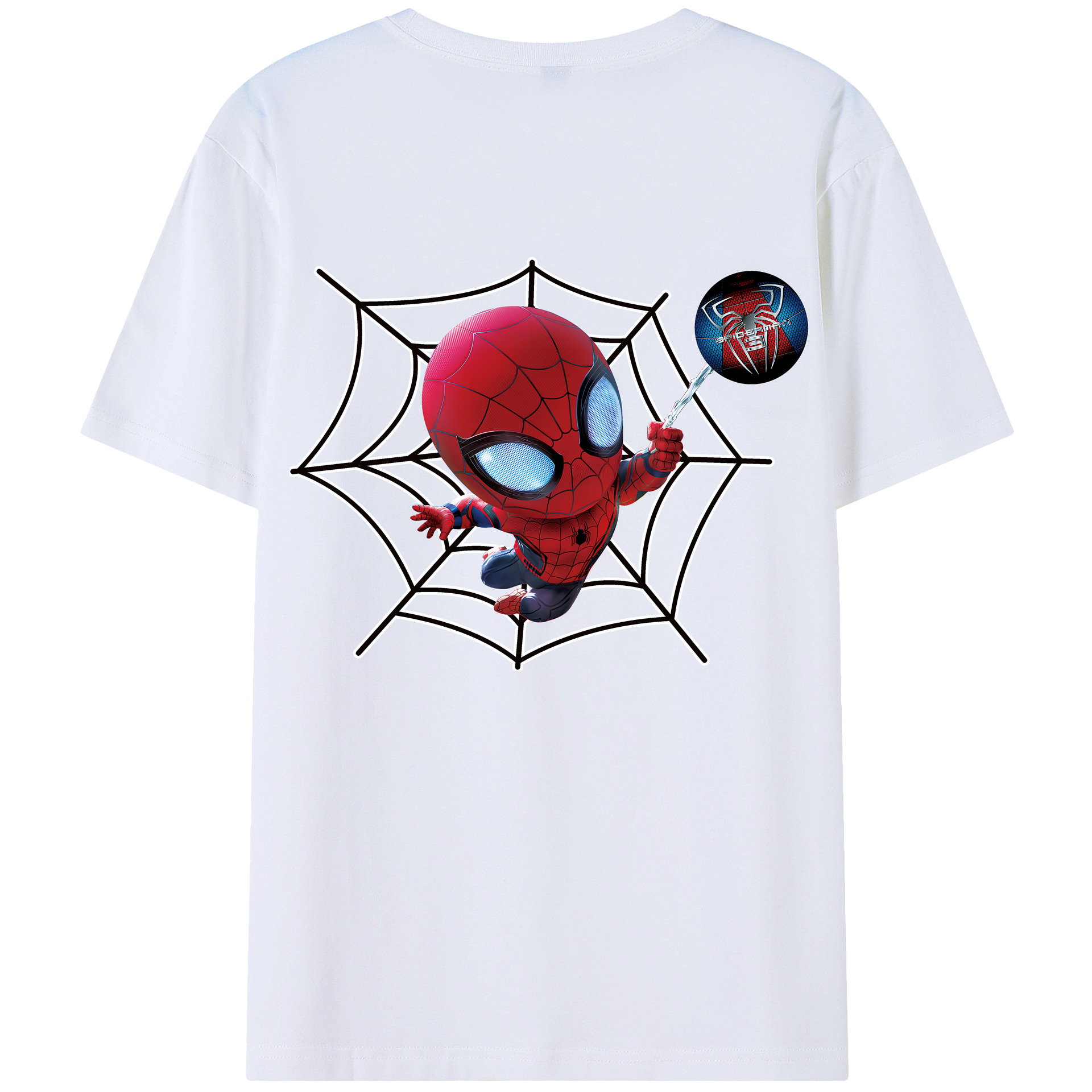 （画像用） Spider Man スパイダーマン 綿100％半袖Tシャツ（背面プリント）