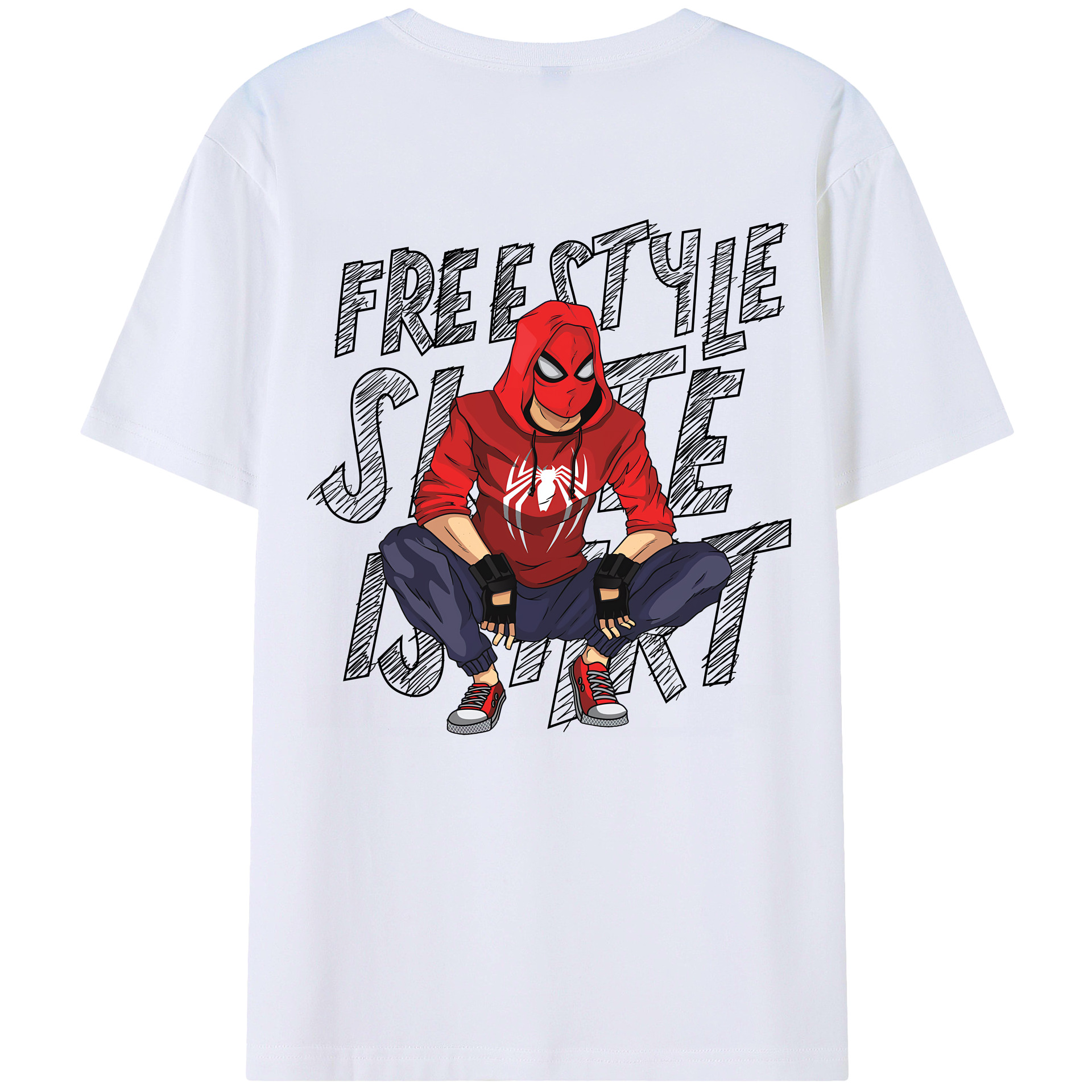 （画像用） Spider Man スパイダーマン 綿100％半袖Tシャツ（背面プリント）