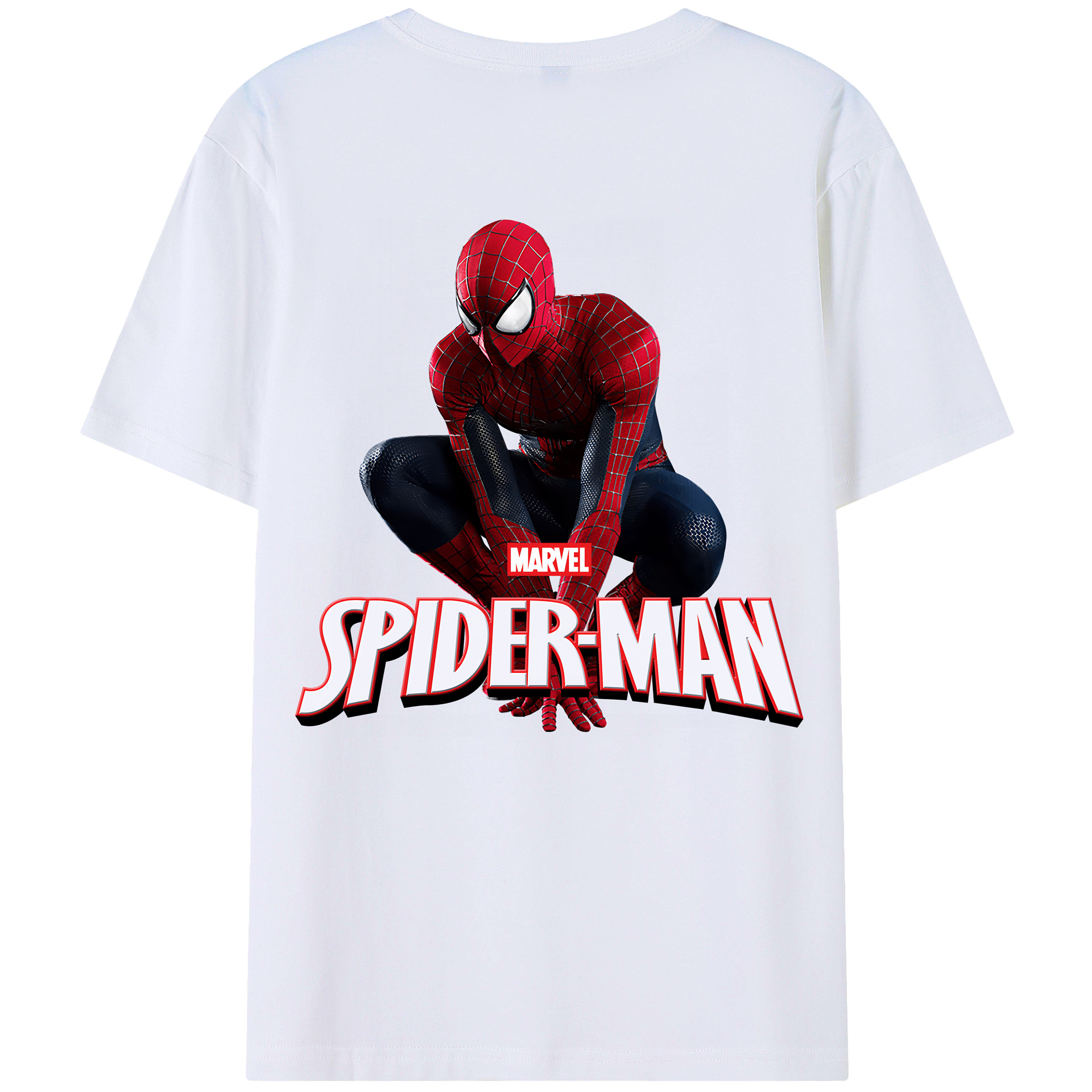 （画像用） Spider Man スパイダーマン 綿100％半袖Tシャツ（背面プリント）