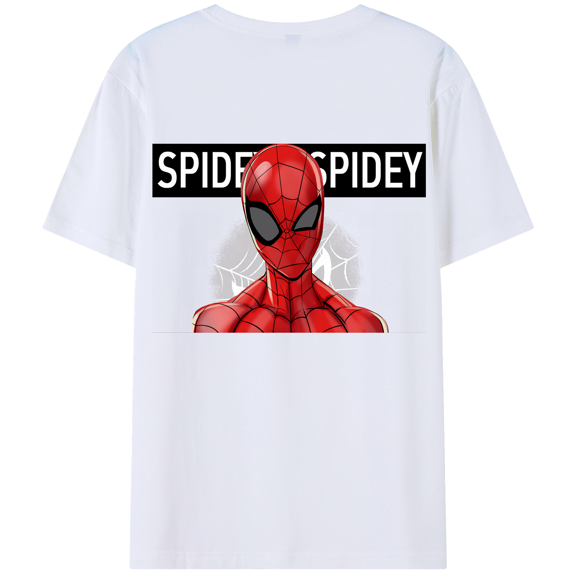 （画像用） Spider Man スパイダーマン 綿100％半袖Tシャツ（背面プリント）