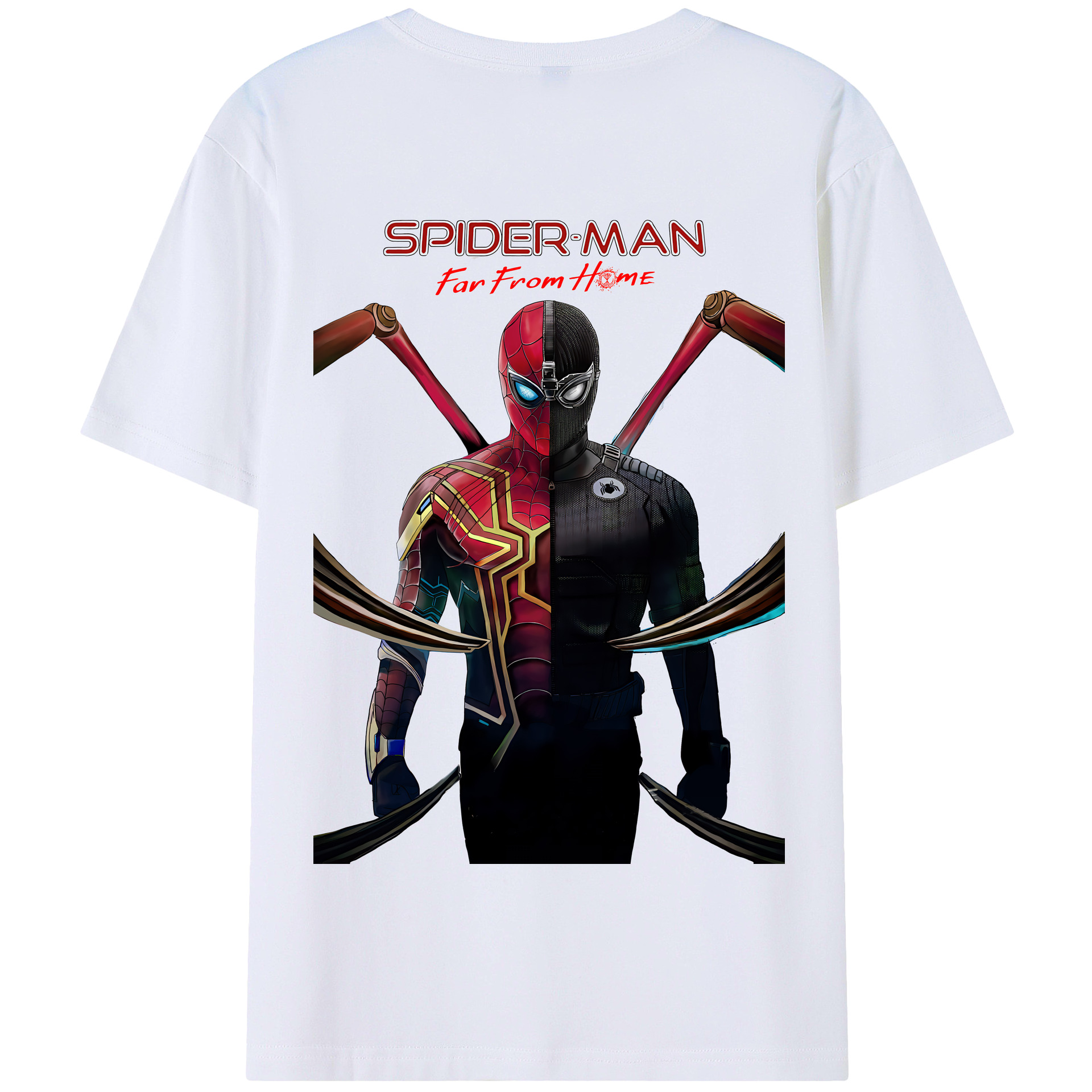 （画像用） Spider Man スパイダーマン 綿100％半袖Tシャツ（背面プリント）