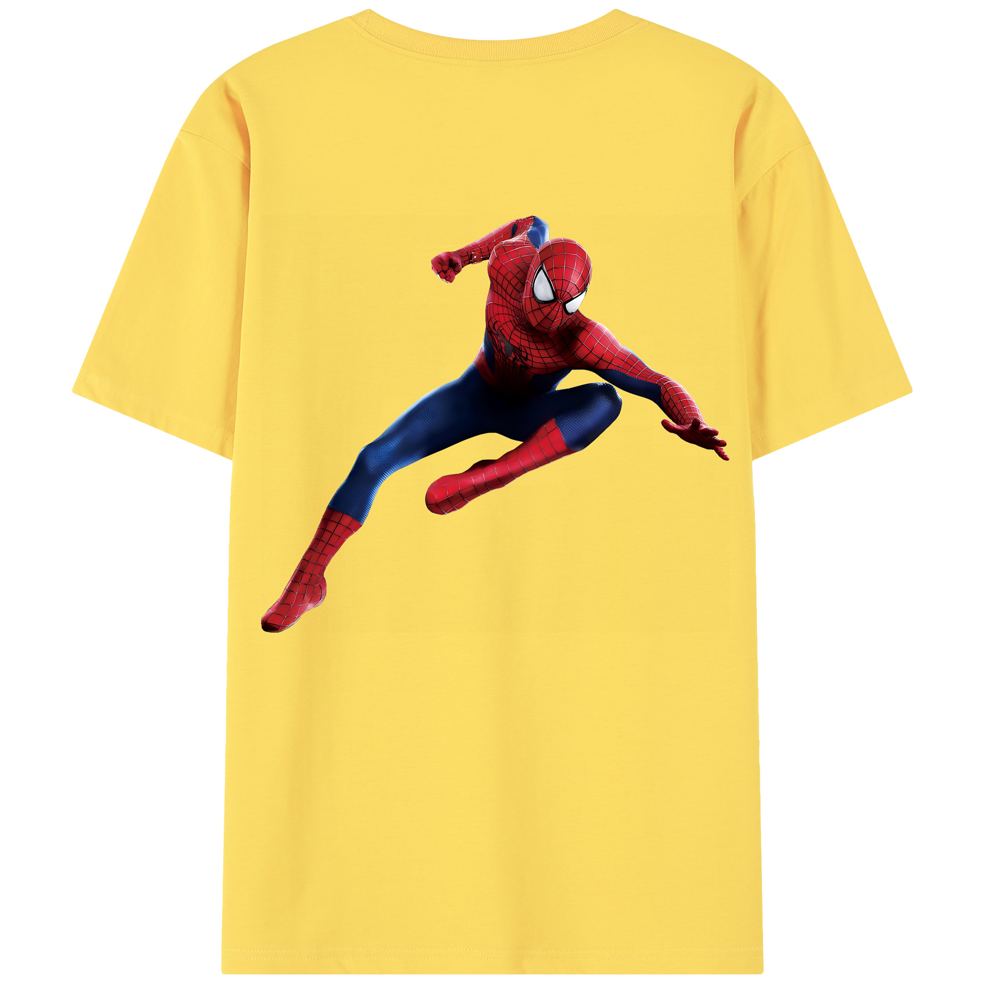 （画像用） Spider Man スパイダーマン 綿100％半袖Tシャツ（背面プリント）