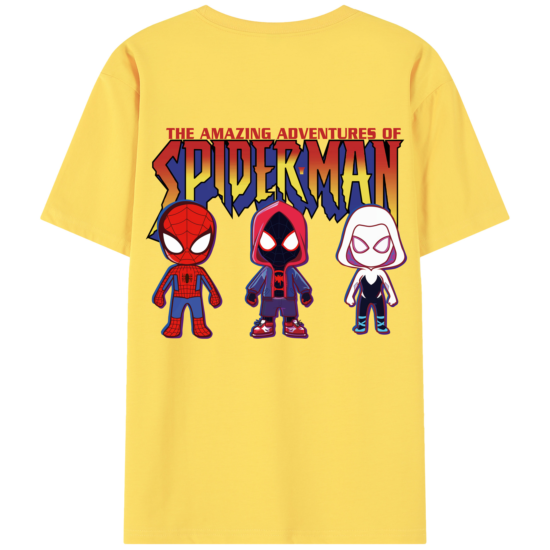 （画像用） Spider Man スパイダーマン 綿100％半袖Tシャツ（背面プリント）