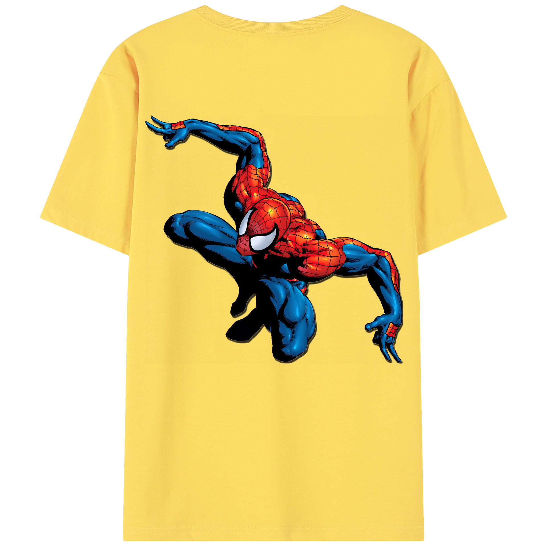 （画像用） Spider Man スパイダーマン 綿100％半袖Tシャツ（背面プリント）