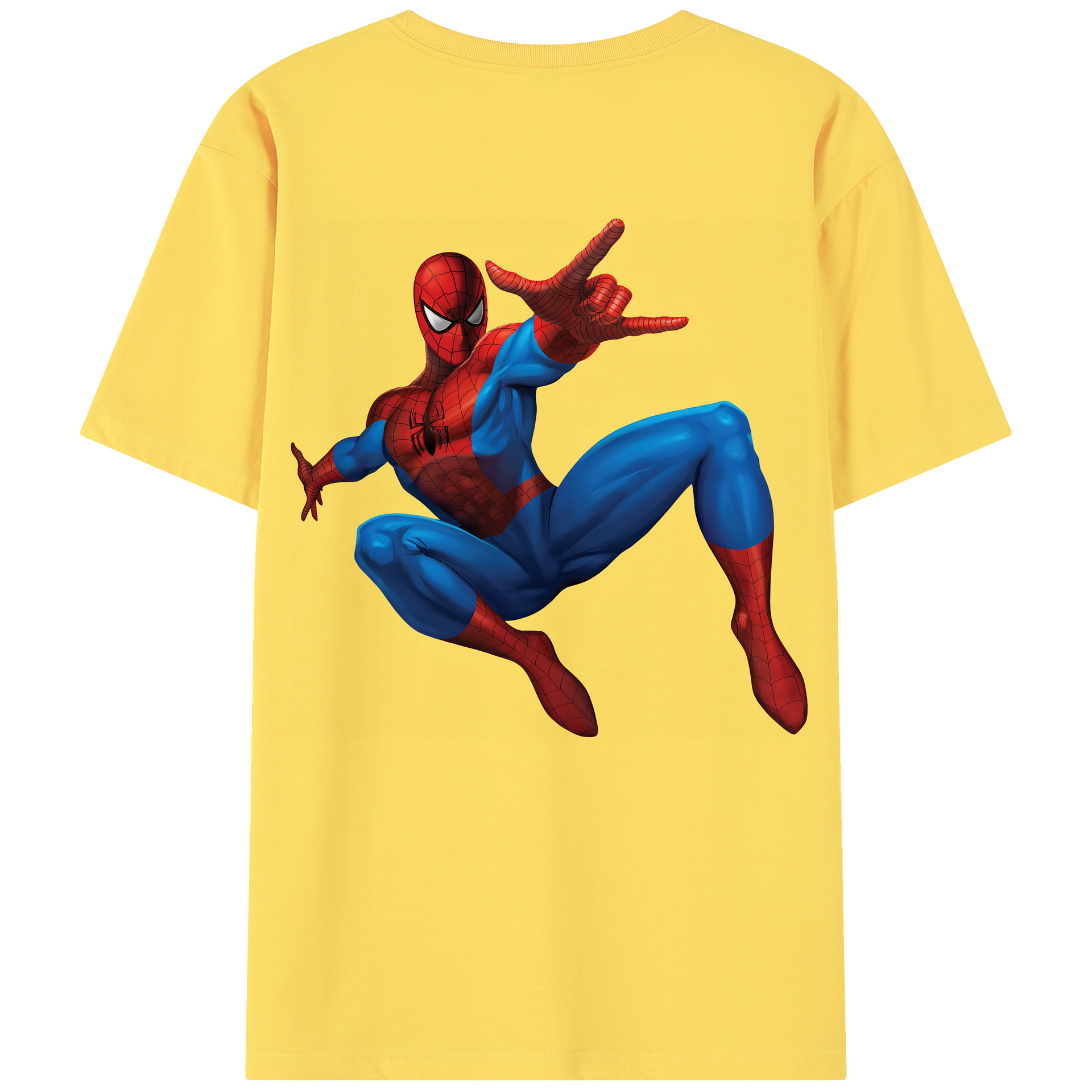 （画像用） Spider Man スパイダーマン 綿100％半袖Tシャツ（背面プリント）