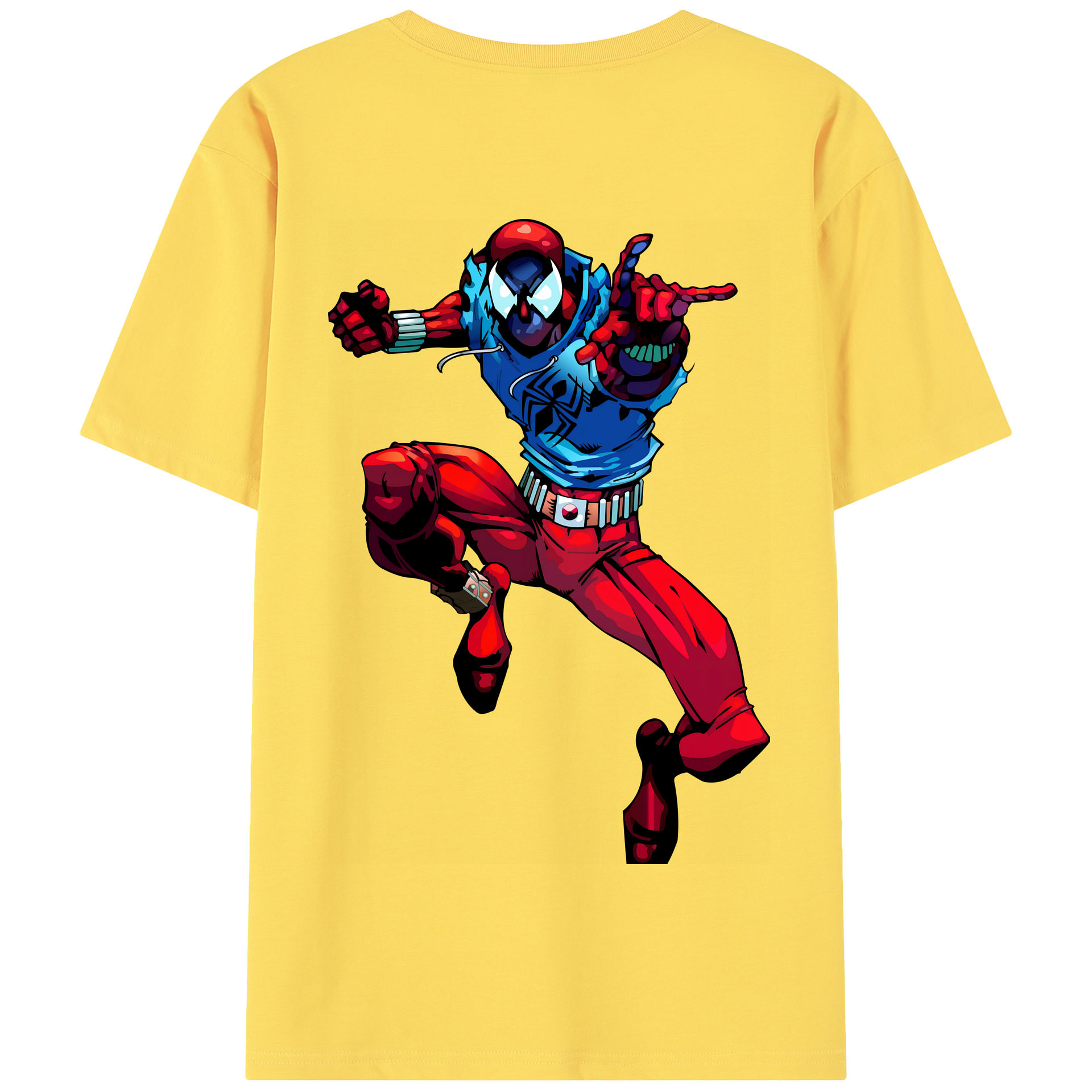 （画像用） Spider Man スパイダーマン 綿100％半袖Tシャツ（背面プリント）