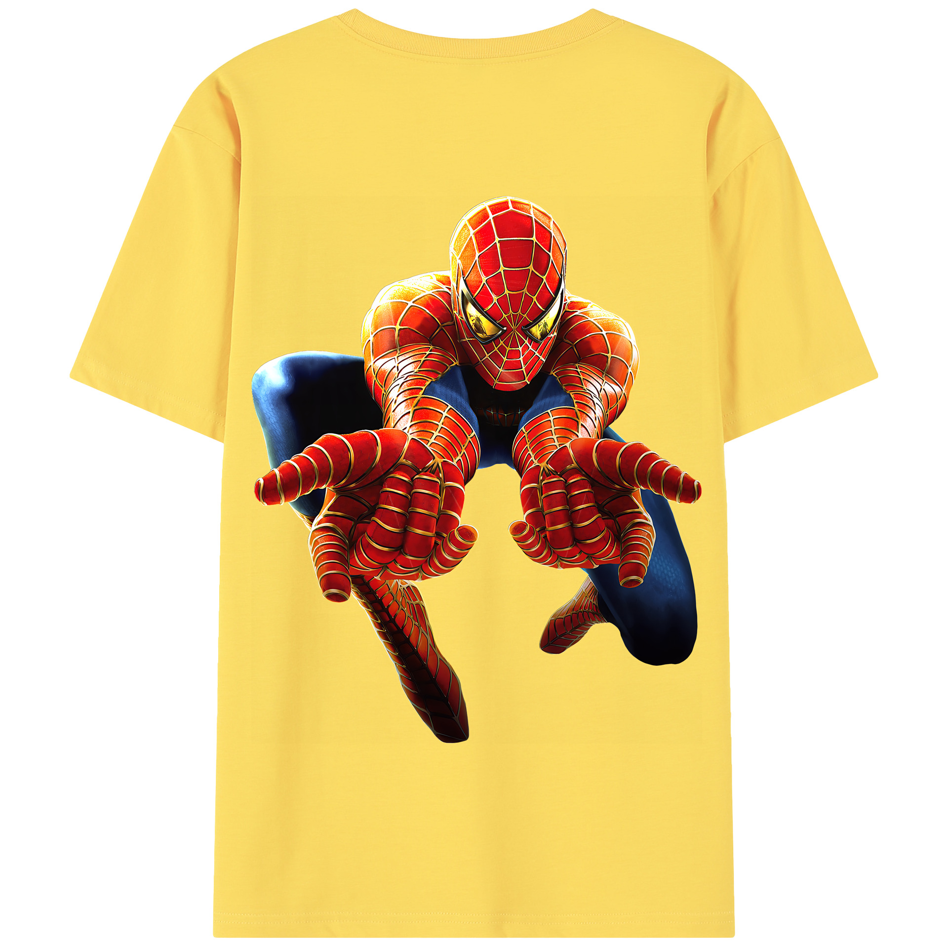 （画像用） Spider Man スパイダーマン 綿100％半袖Tシャツ（背面プリント）