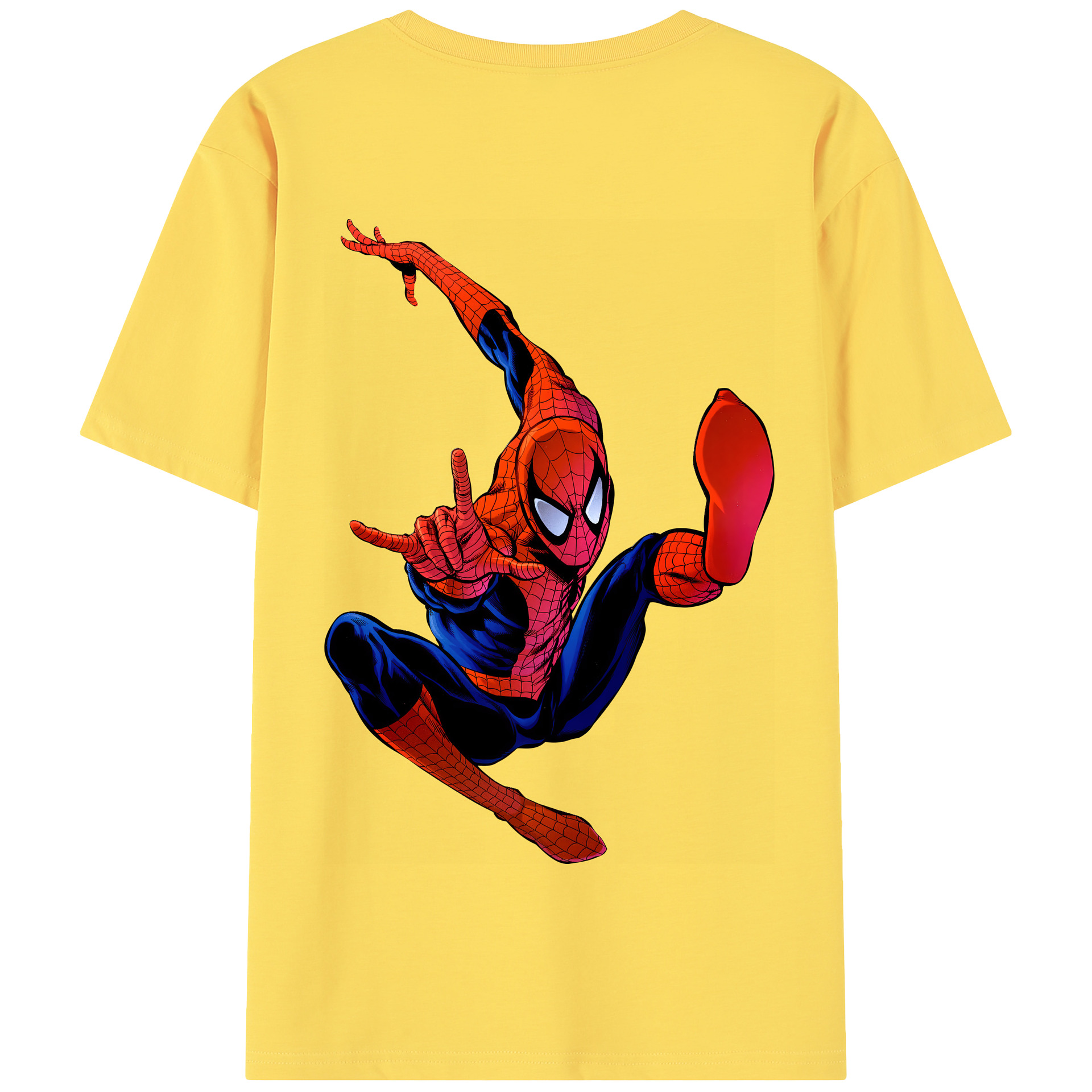 （画像用） Spider Man スパイダーマン 綿100％半袖Tシャツ（背面プリント）