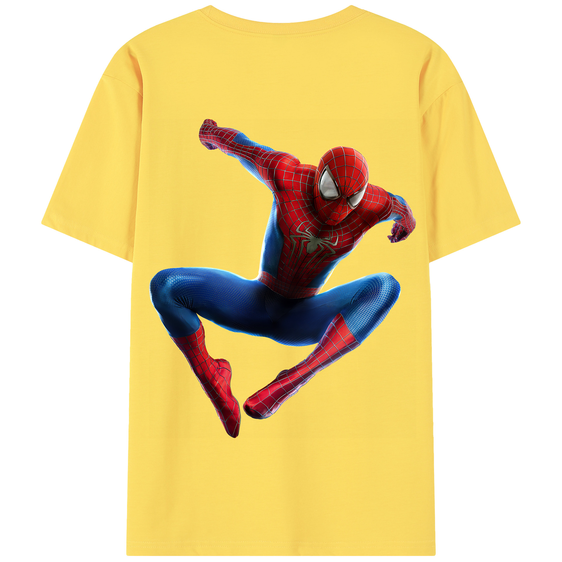 （画像用） Spider Man スパイダーマン 綿100％半袖Tシャツ（背面プリント）