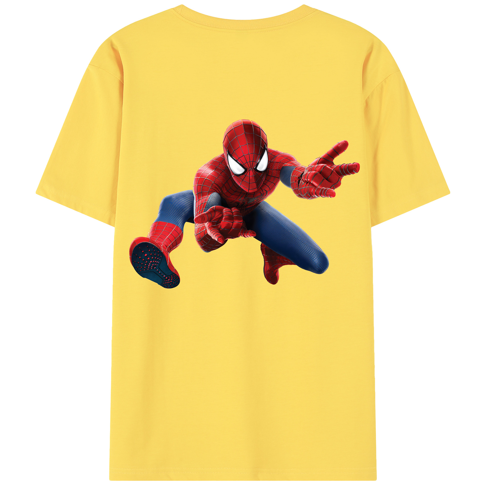 （画像用） Spider Man スパイダーマン 綿100％半袖Tシャツ（背面プリント）