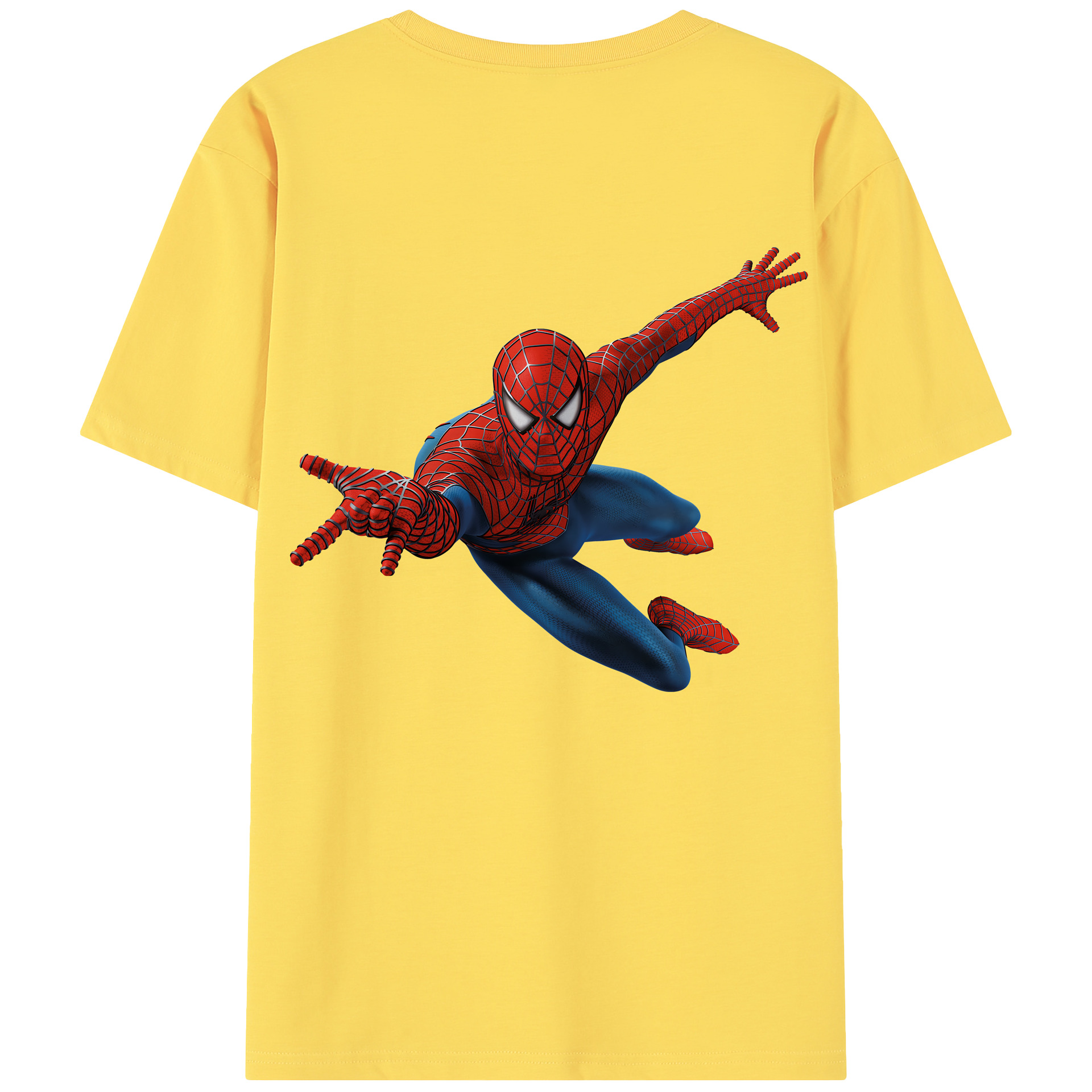 （画像用） Spider Man スパイダーマン 綿100％半袖Tシャツ（背面プリント）
