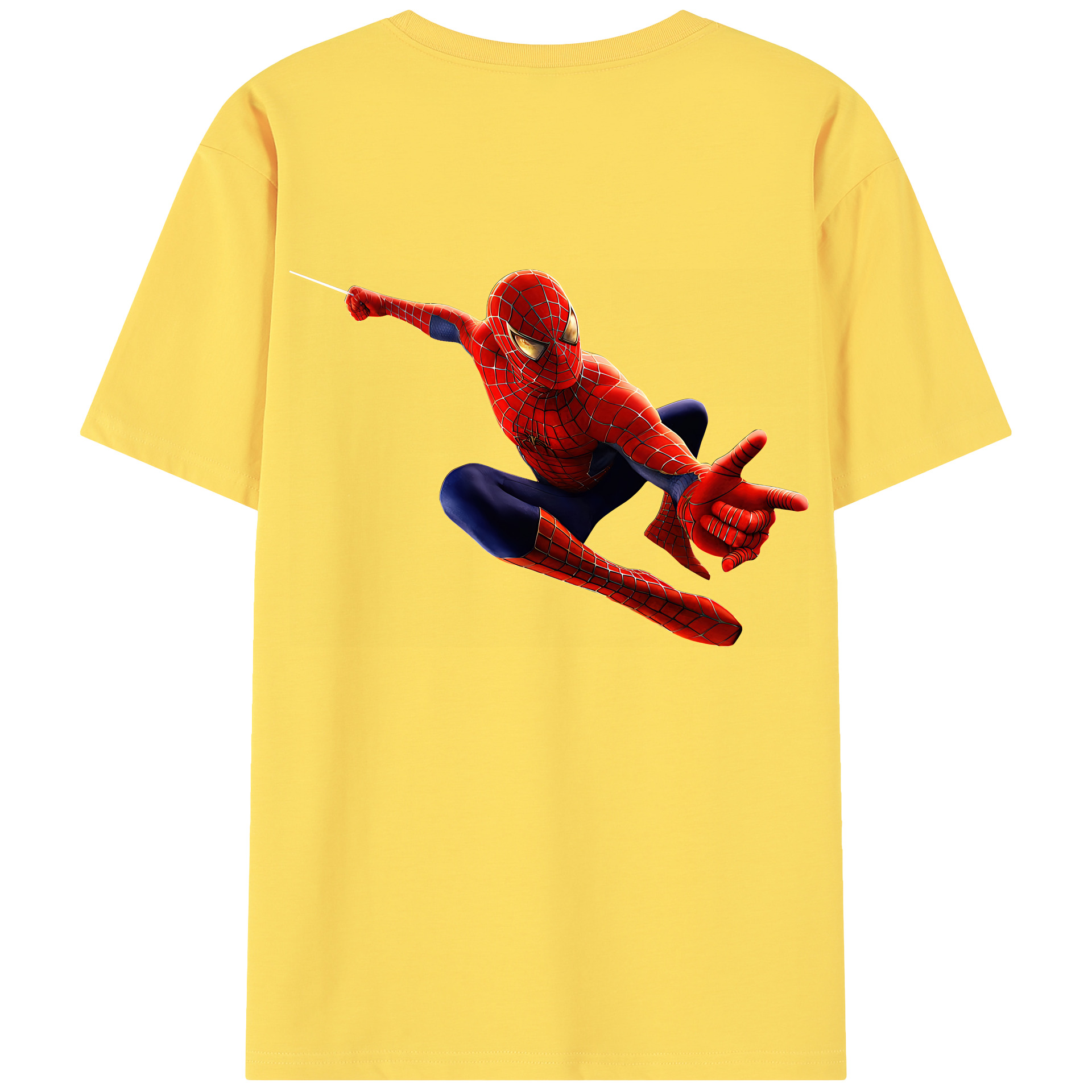 （画像用） Spider Man スパイダーマン 綿100％半袖Tシャツ（背面プリント）