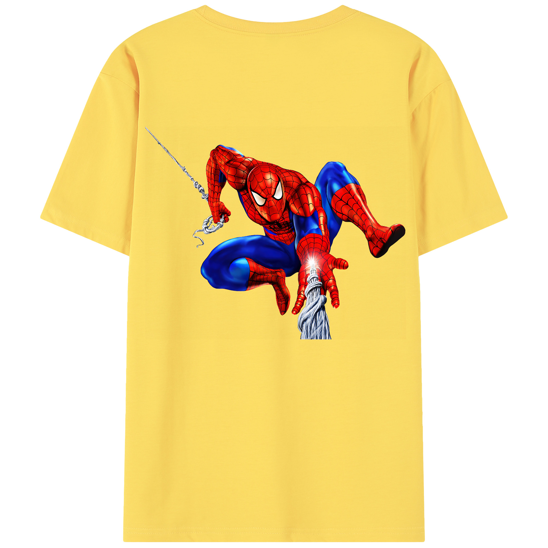 （画像用） Spider Man スパイダーマン 綿100％半袖Tシャツ（背面プリント）