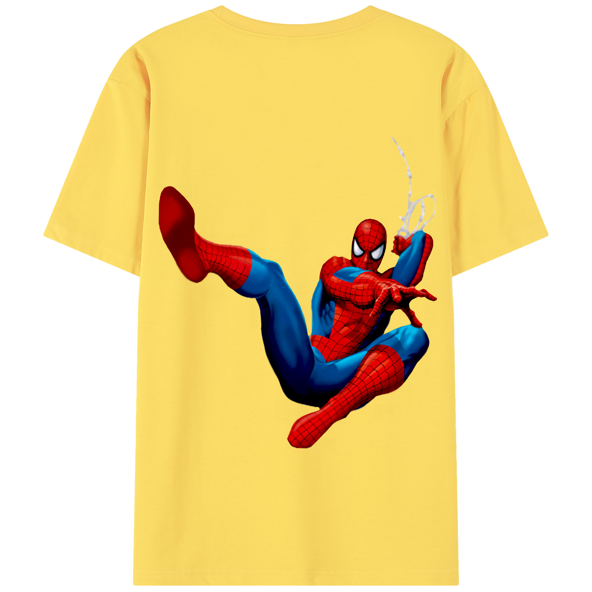 （画像用） Spider Man スパイダーマン 綿100％半袖Tシャツ（背面プリント）