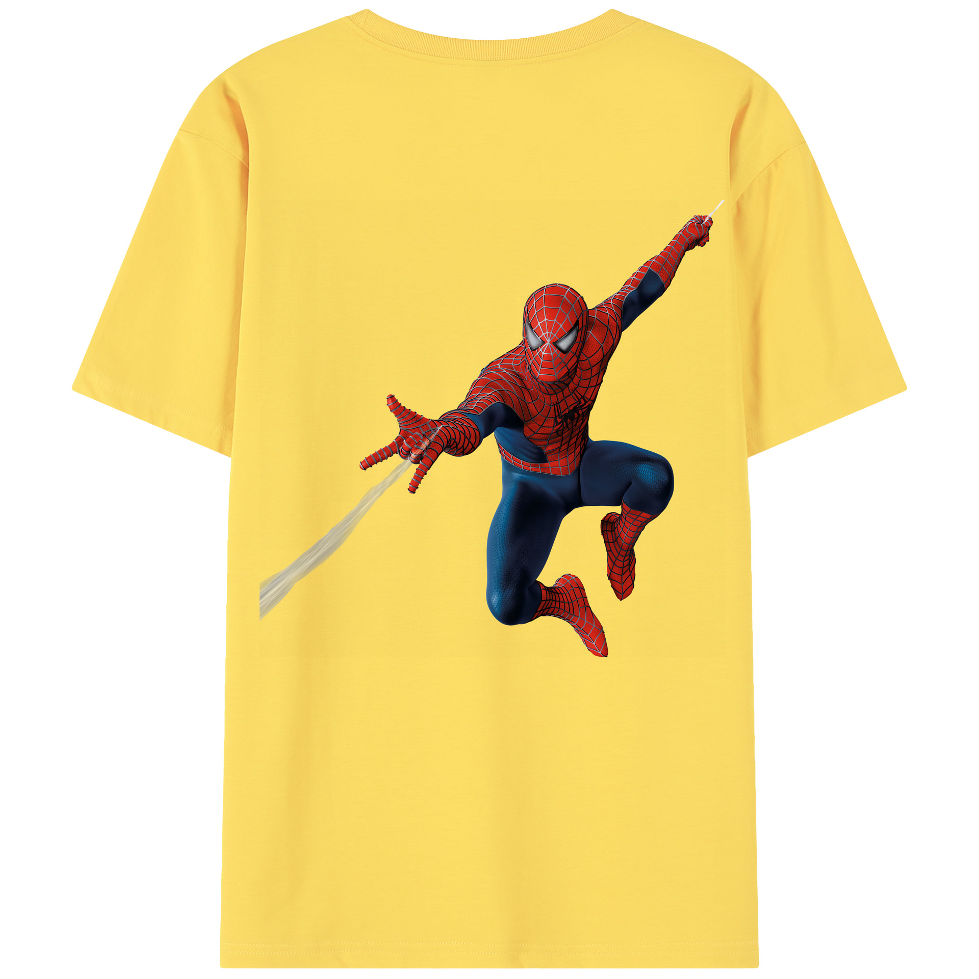 （画像用） Spider Man スパイダーマン 綿100％半袖Tシャツ（背面プリント）