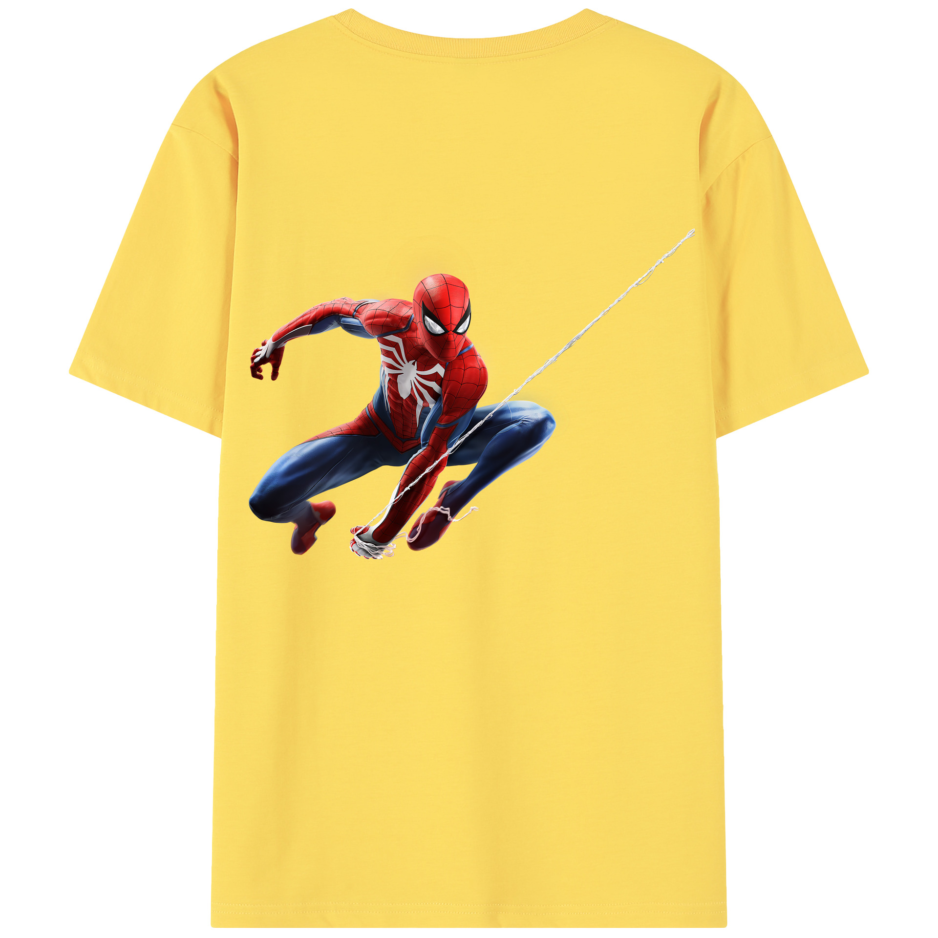 （画像用） Spider Man スパイダーマン 綿100％半袖Tシャツ（背面プリント）