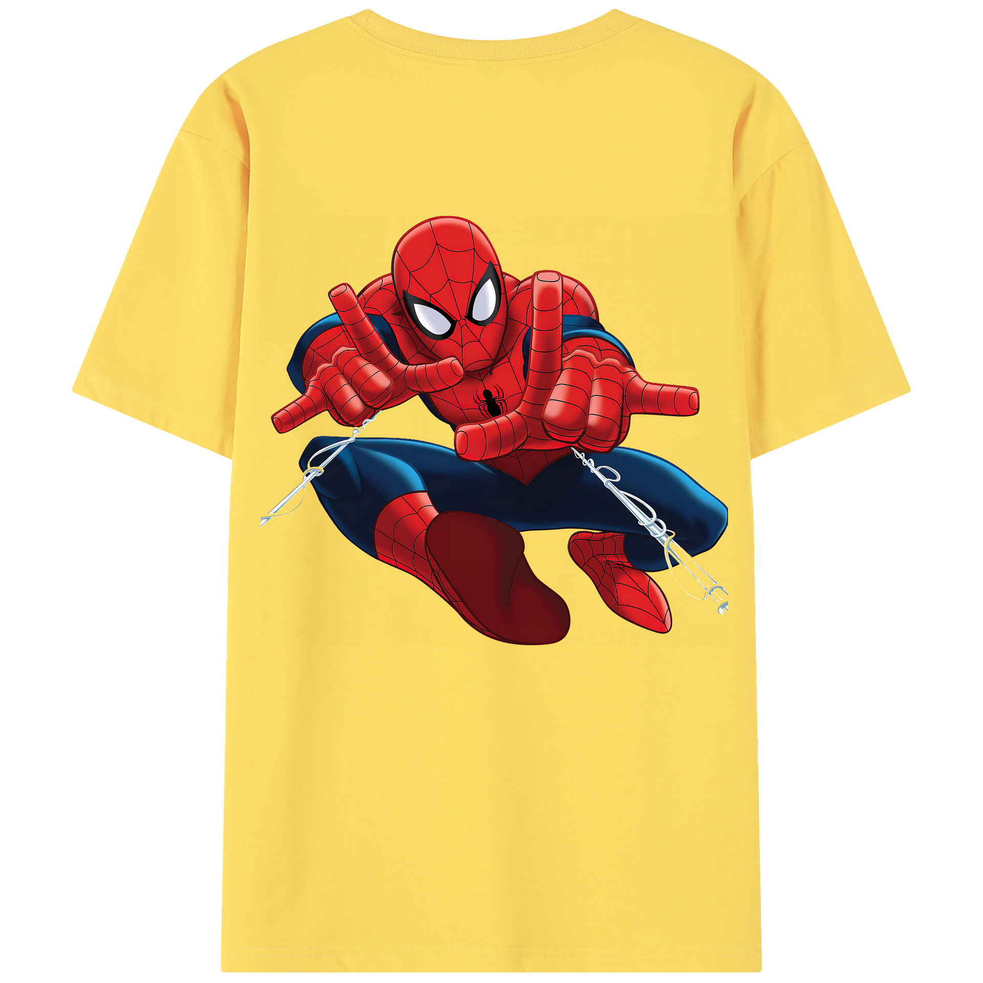（画像用） Spider Man スパイダーマン 綿100％半袖Tシャツ（背面プリント）