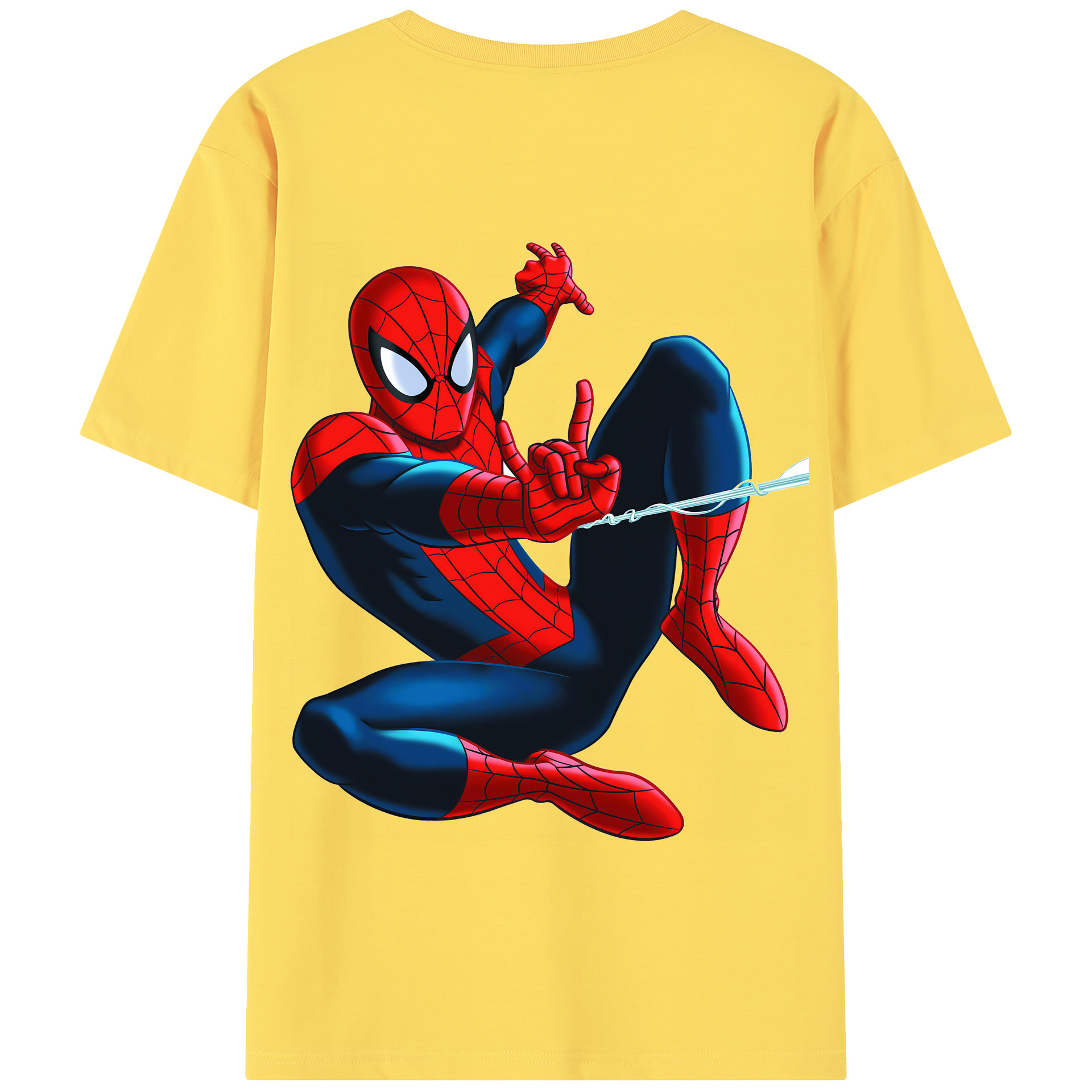 （画像用） Spider Man スパイダーマン 綿100％半袖Tシャツ（背面プリント）