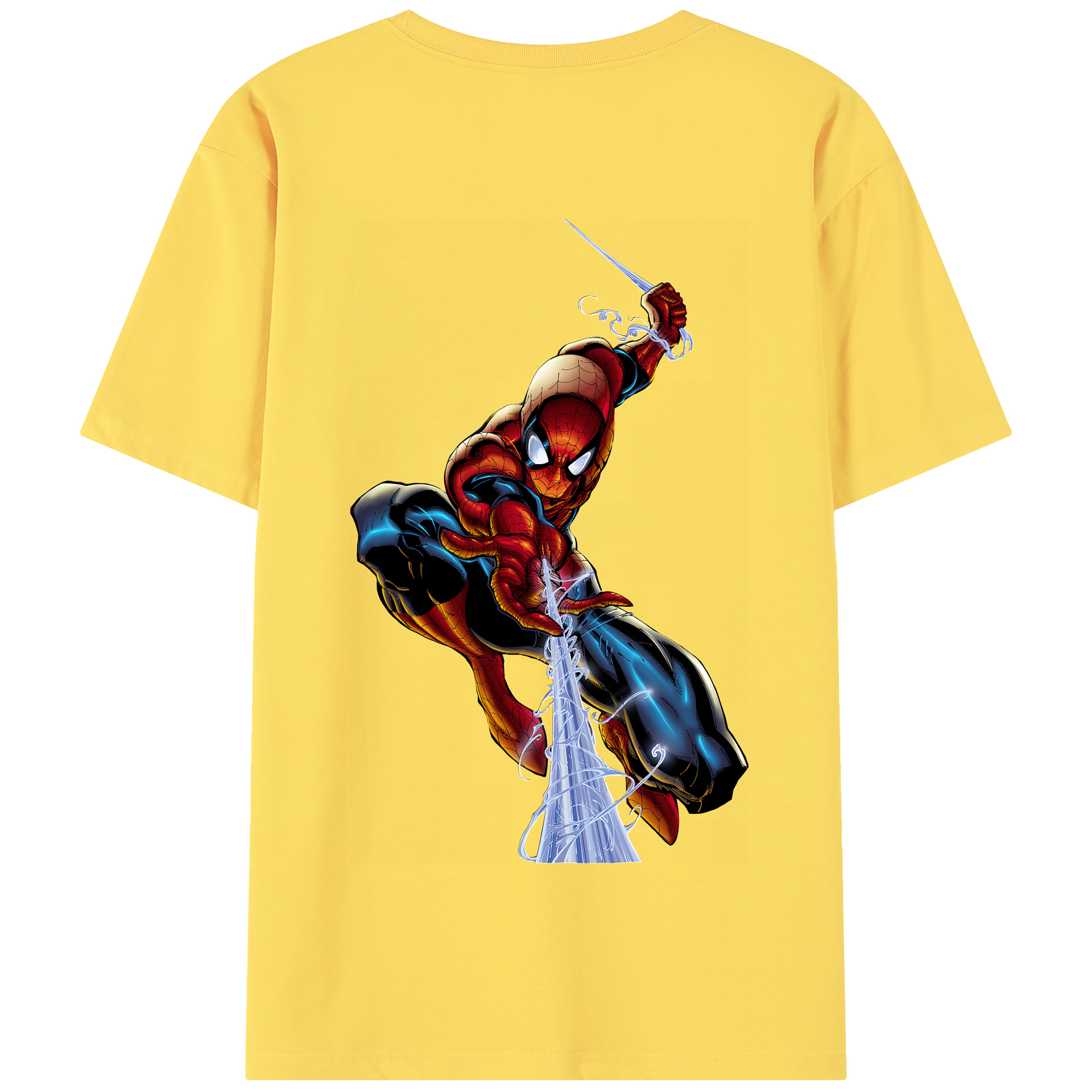 （画像用） Spider Man スパイダーマン 綿100％半袖Tシャツ（背面プリント）