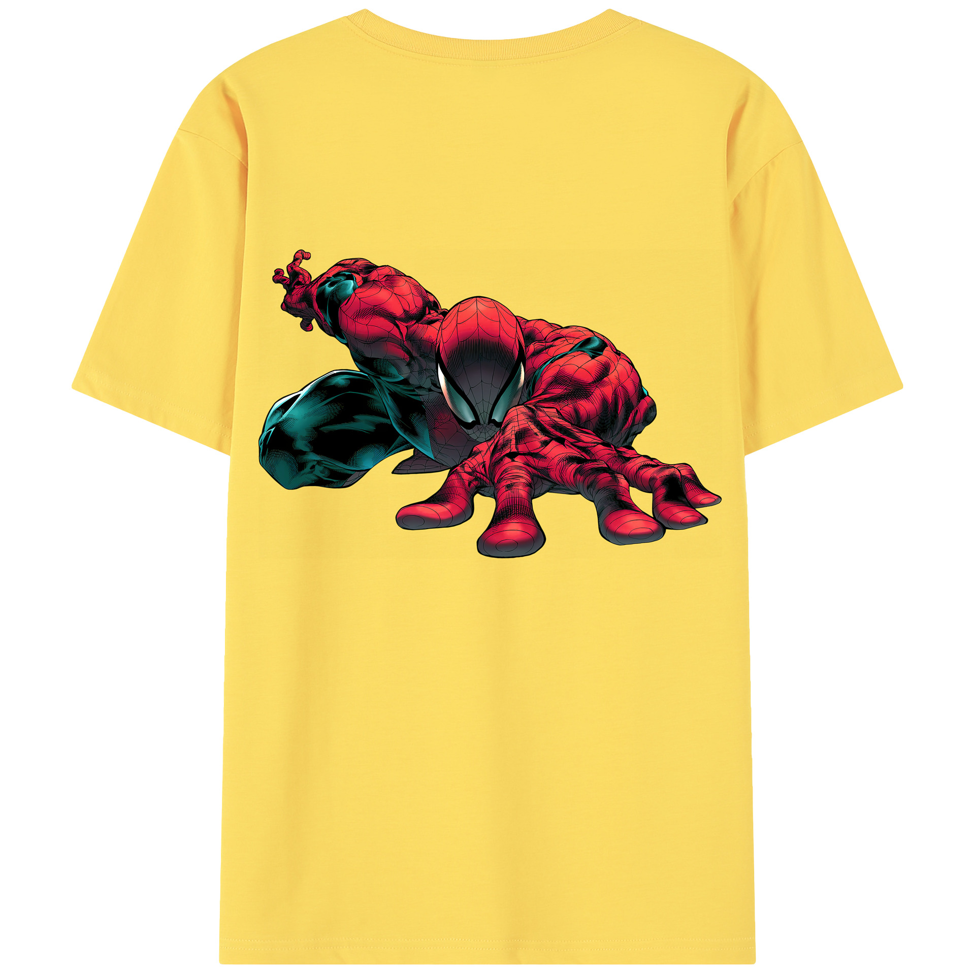（画像用） Spider Man スパイダーマン 綿100％半袖Tシャツ（背面プリント）