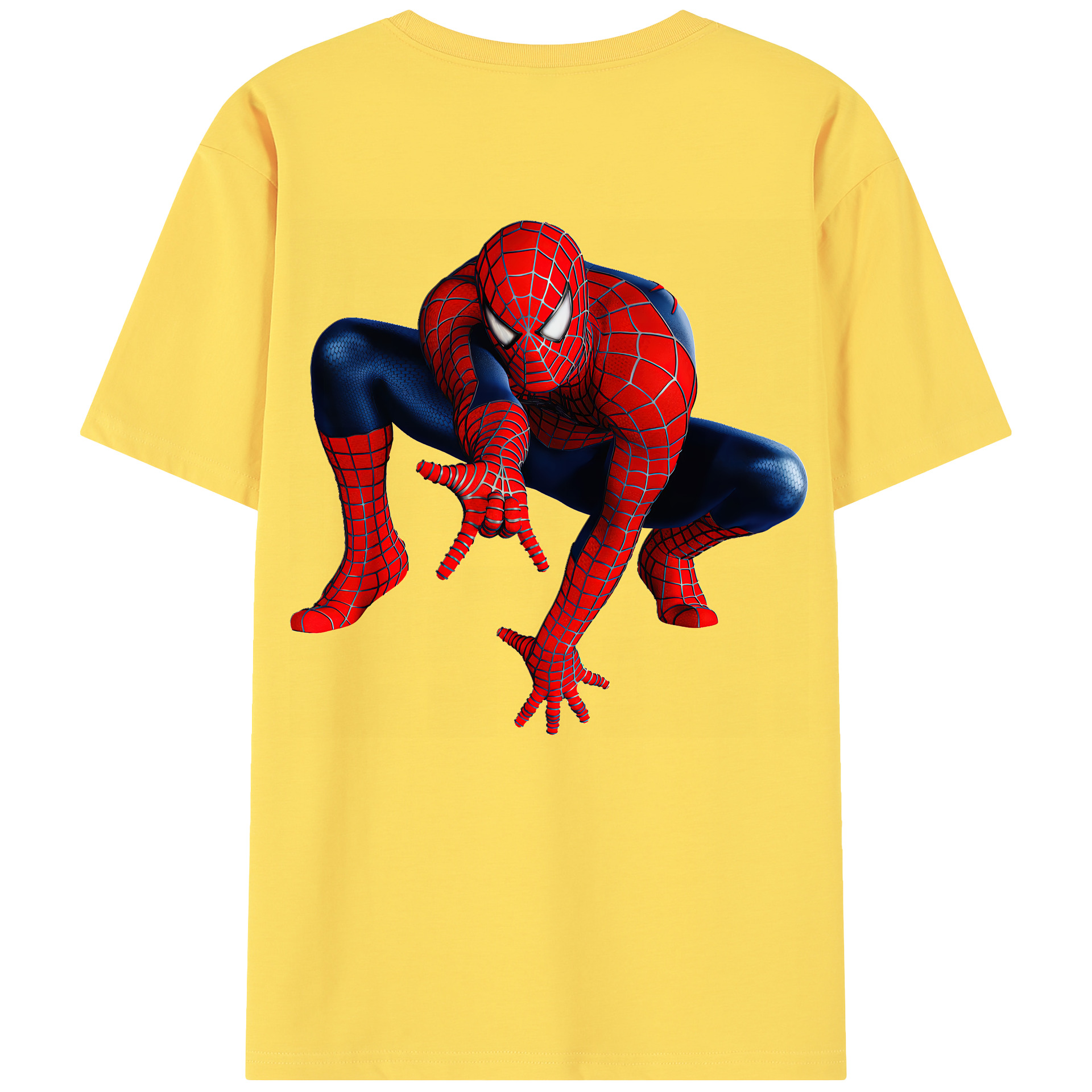 （画像用） Spider Man スパイダーマン 綿100％半袖Tシャツ（背面プリント）