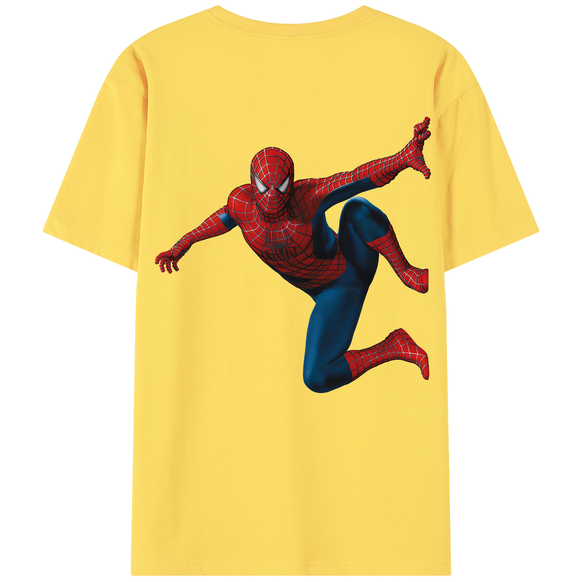 （画像用） Spider Man スパイダーマン 綿100％半袖Tシャツ（背面プリント）